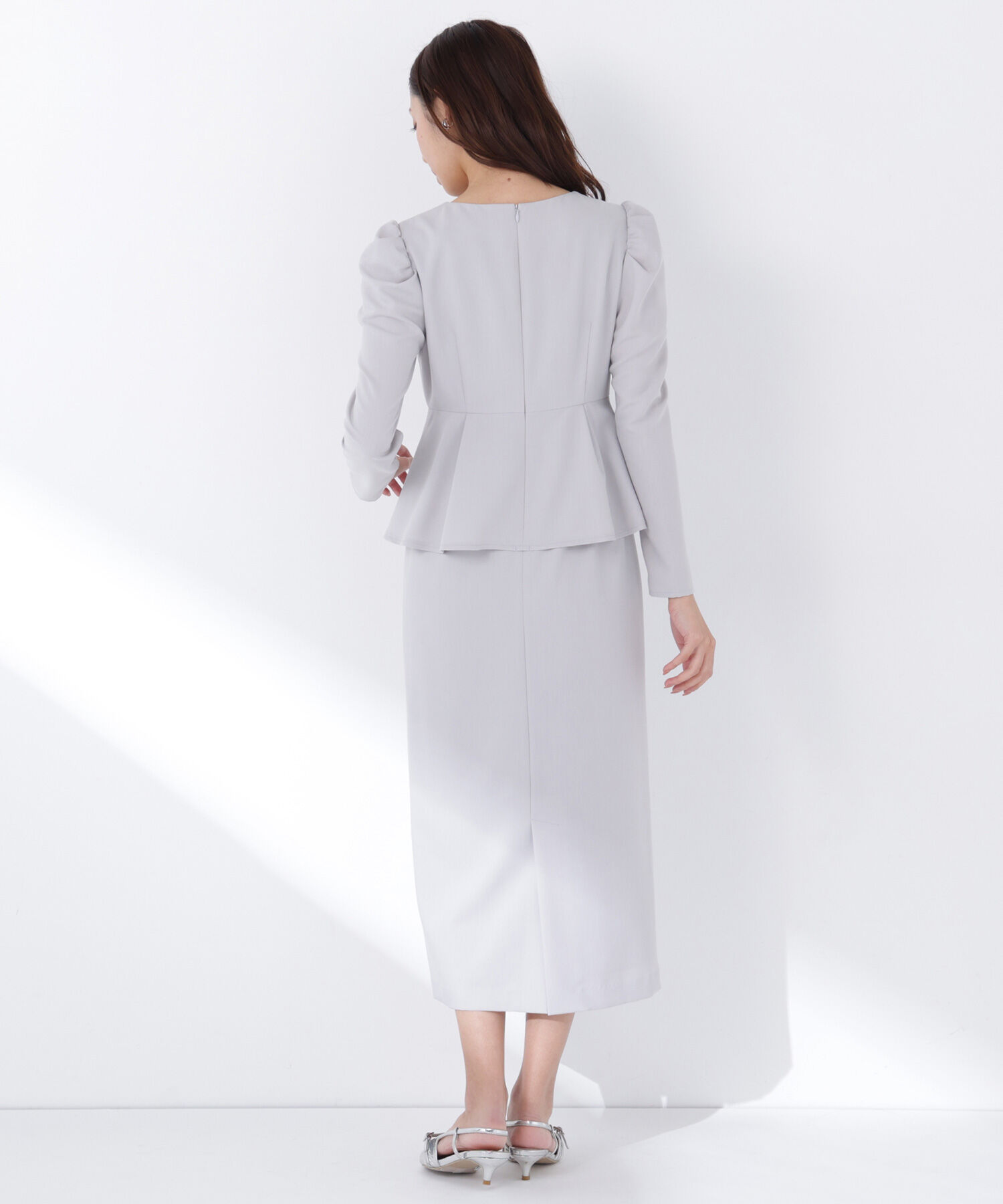  「ラインパールペプラムワンピース」|ワンピース|