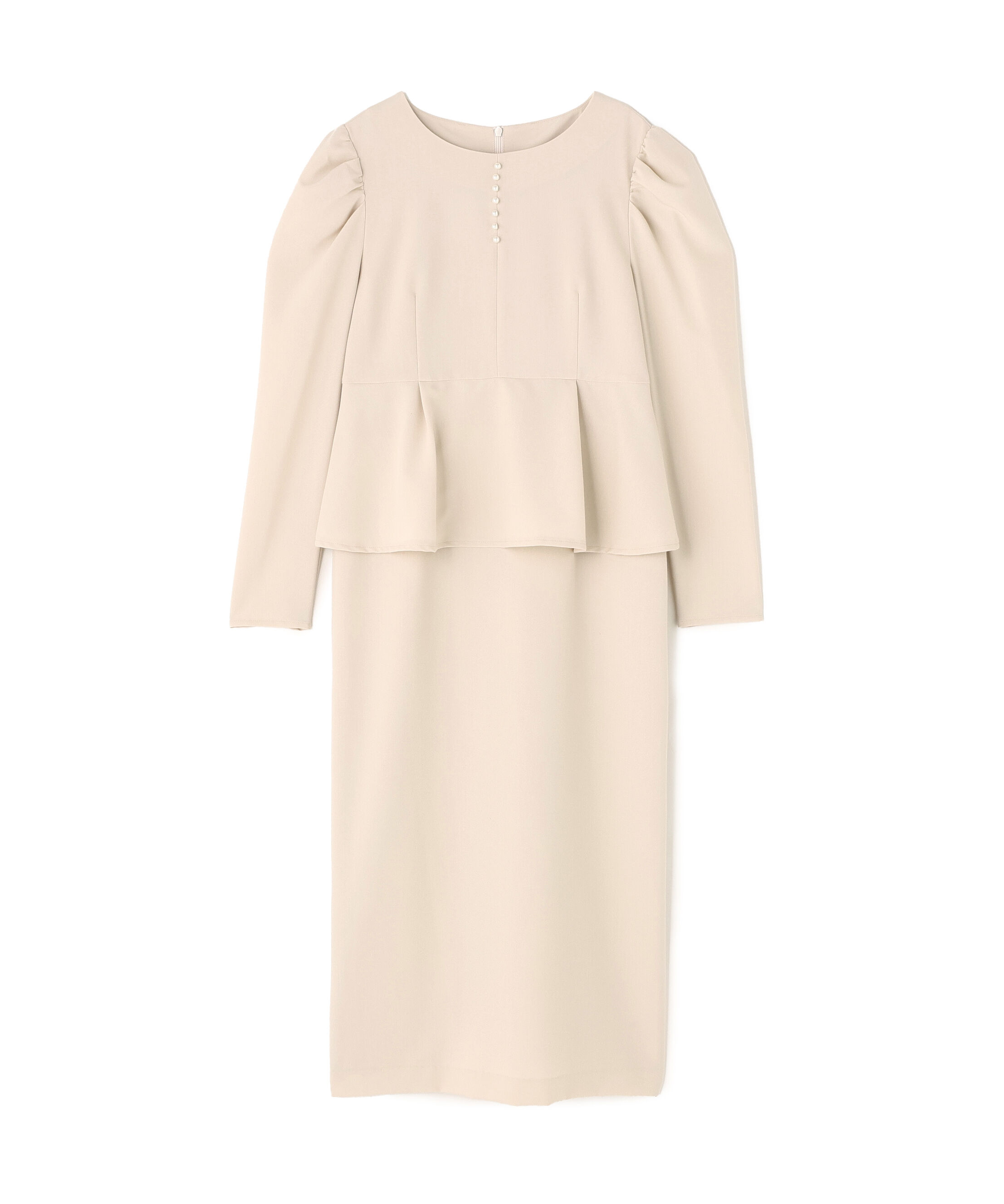  「ラインパールペプラムワンピース」|ワンピース|