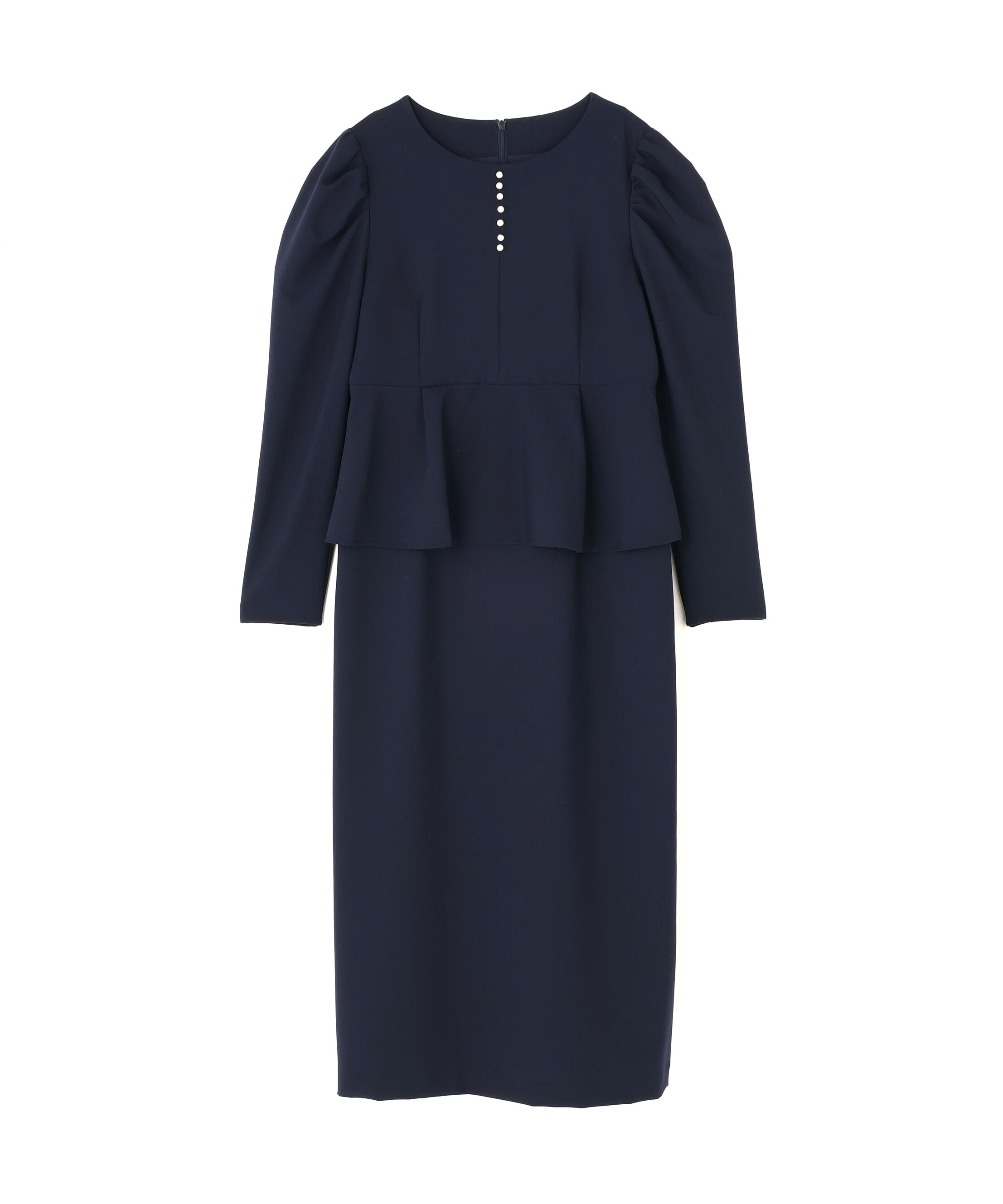  「ラインパールペプラムワンピース」|ワンピース|