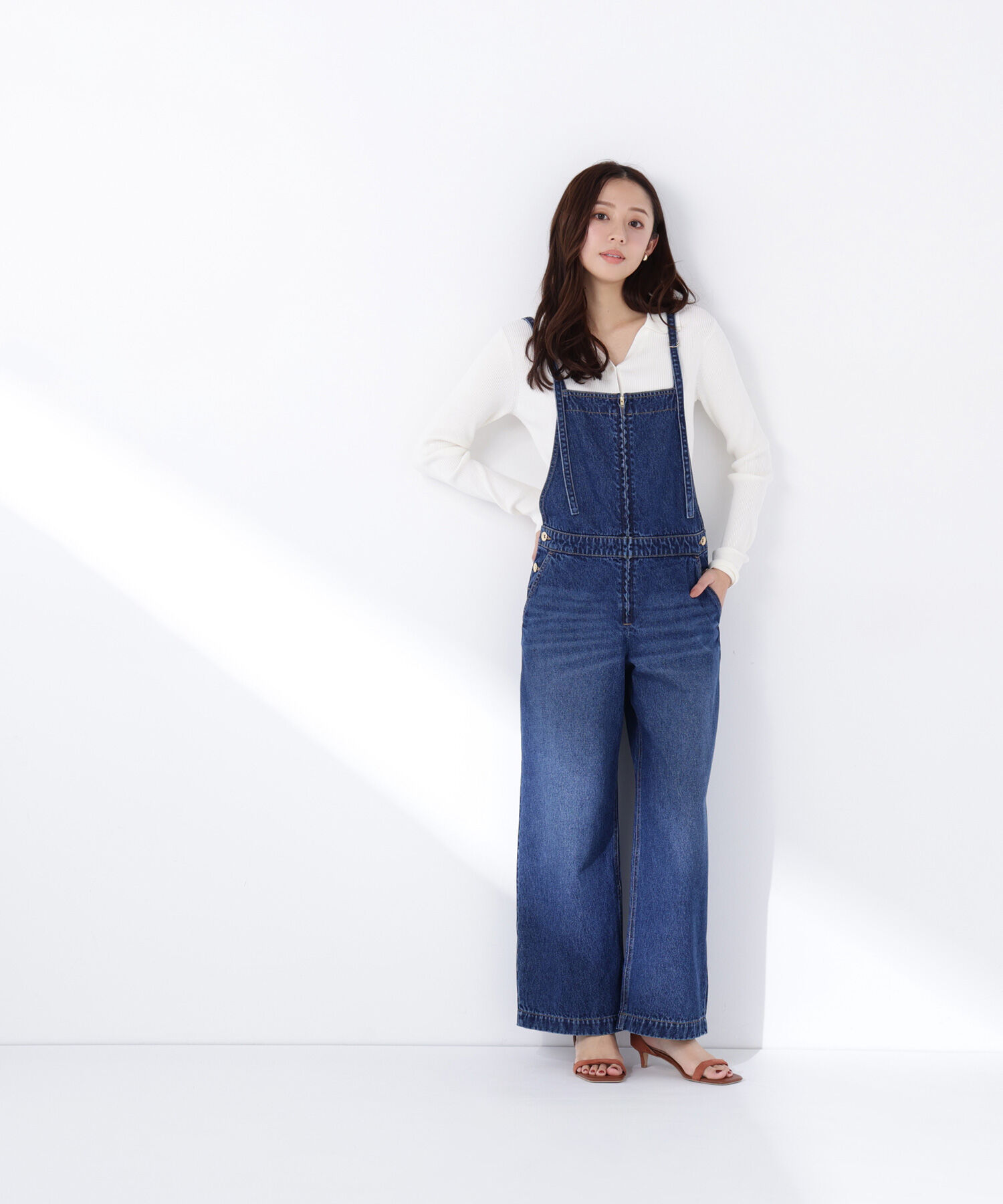  「襟付Vネックリブニット」|ニット・セーター|