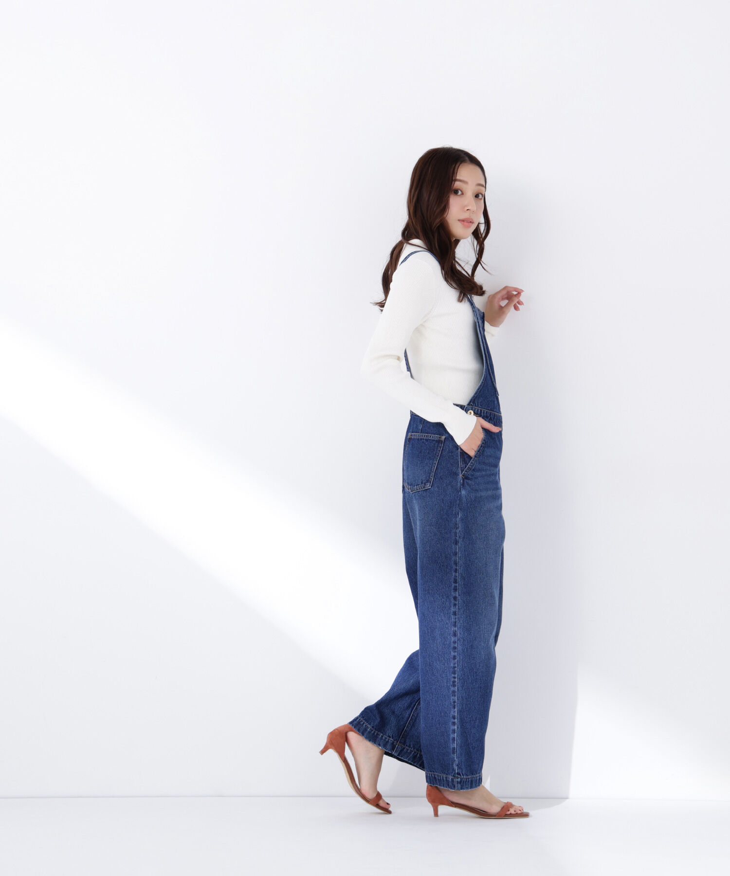  「襟付Vネックリブニット」|ニット・セーター|