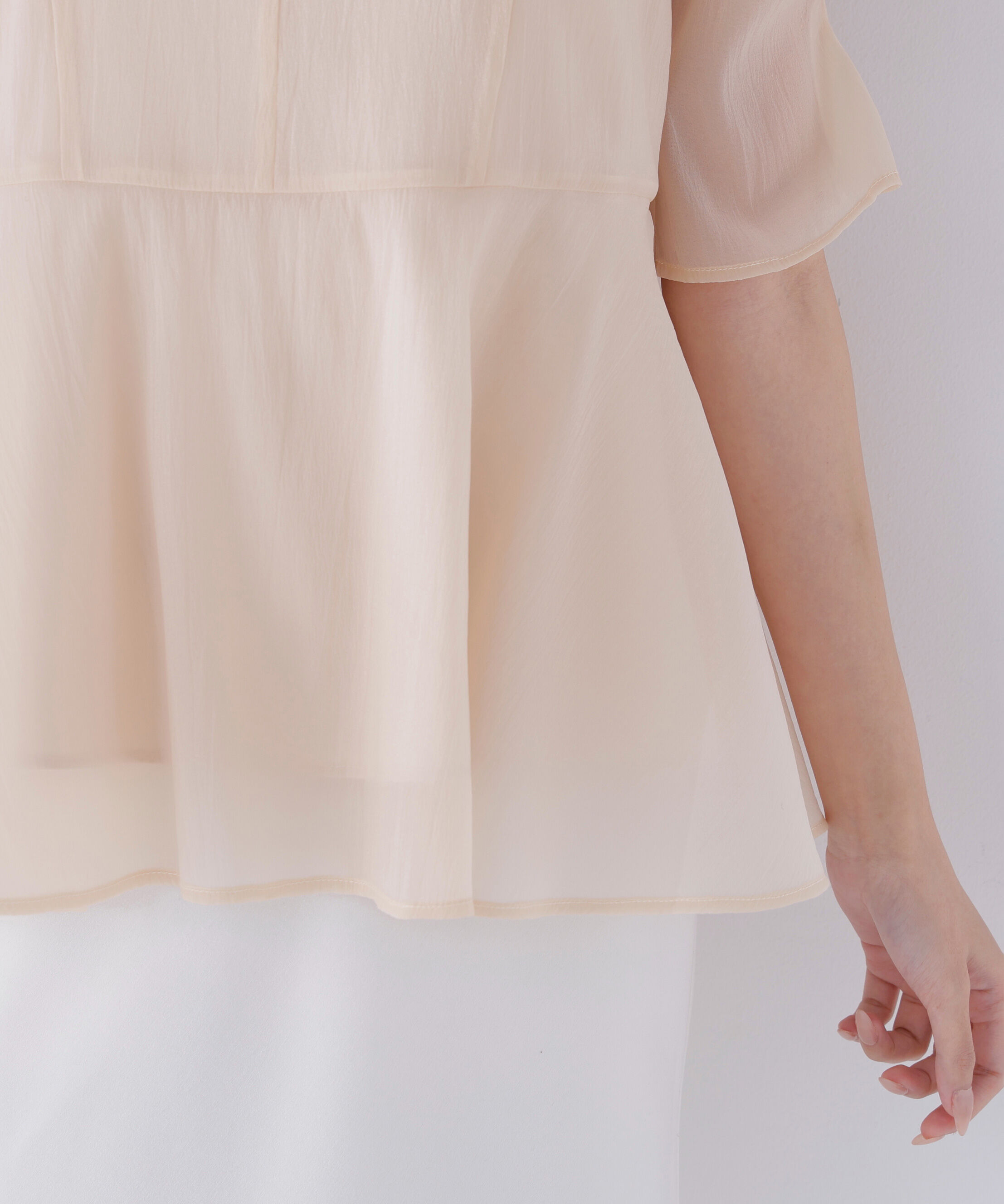  「シアーペプラムブラウス半袖」|シャツ・ブラウス|