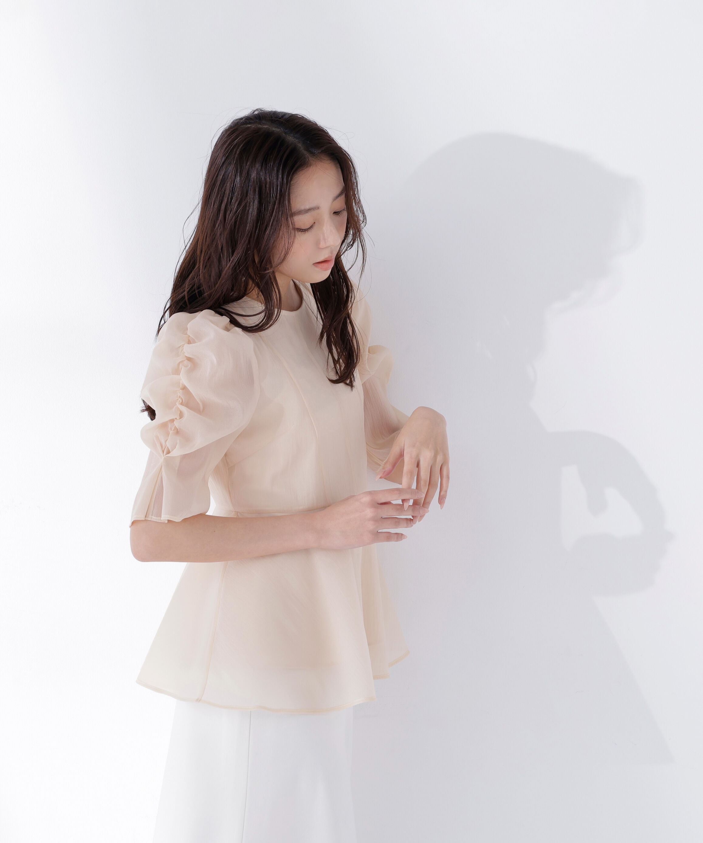  「シアーペプラムブラウス半袖」|シャツ・ブラウス|