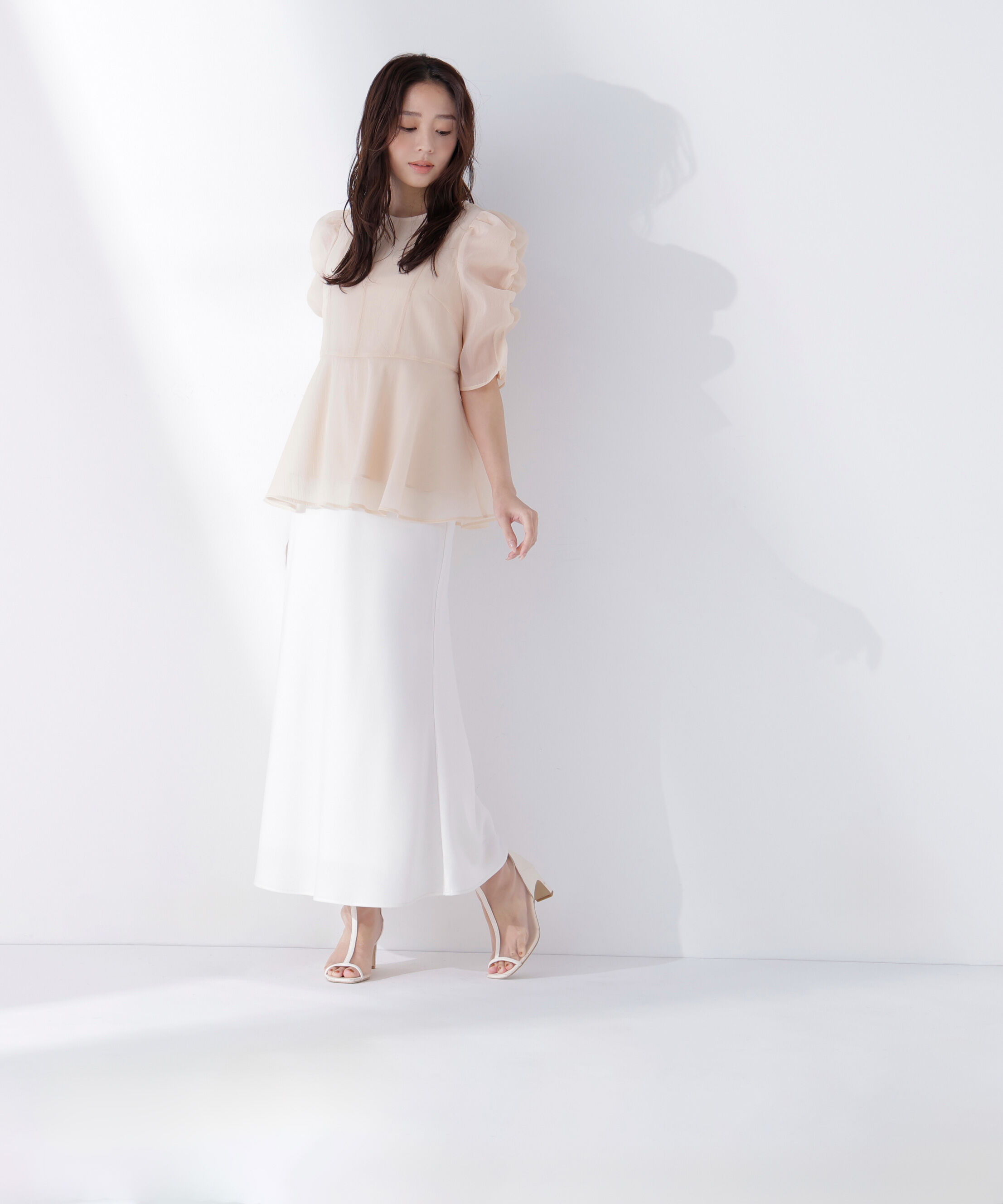  「シアーペプラムブラウス半袖」|シャツ・ブラウス|