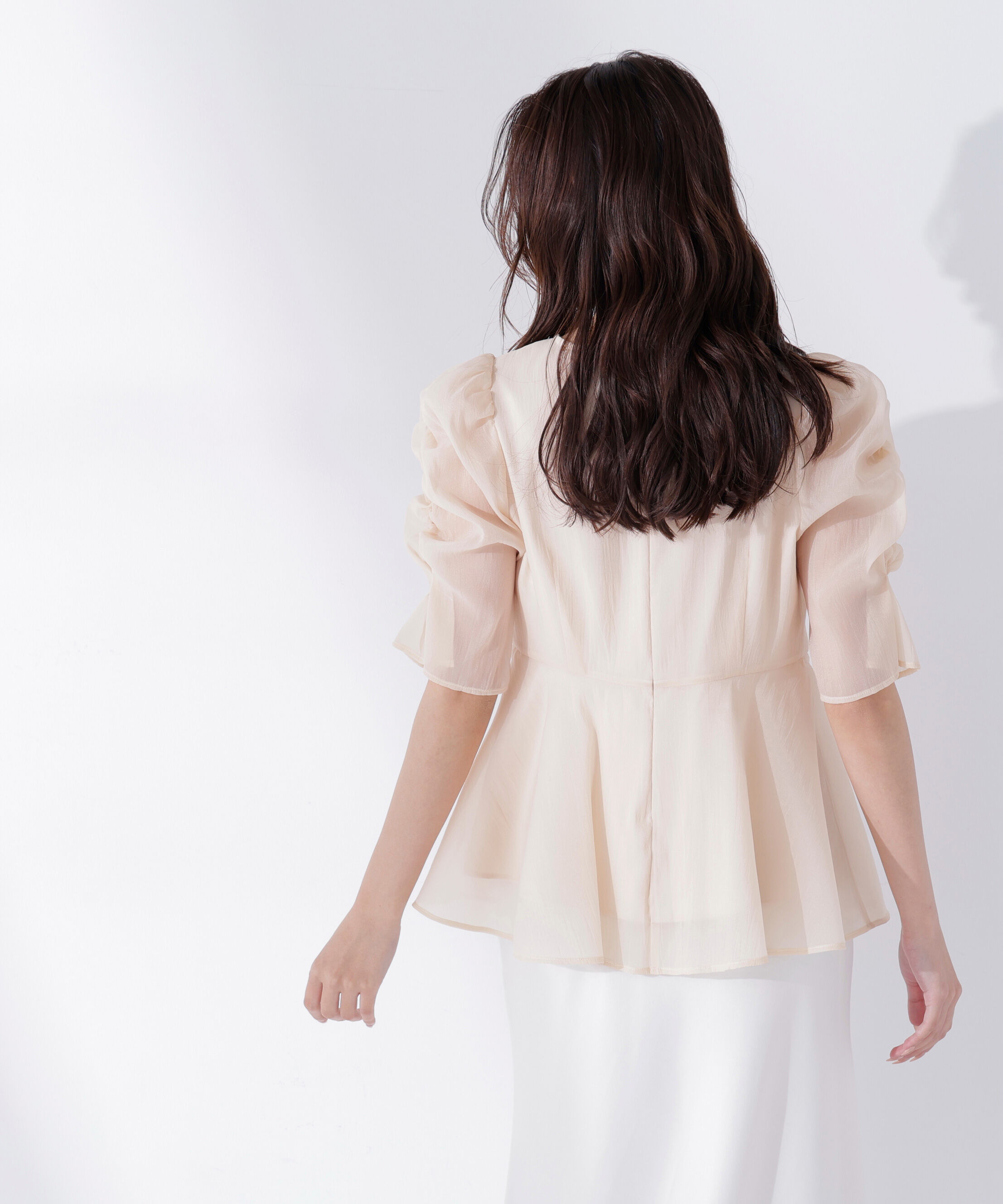  「シアーペプラムブラウス半袖」|シャツ・ブラウス|
