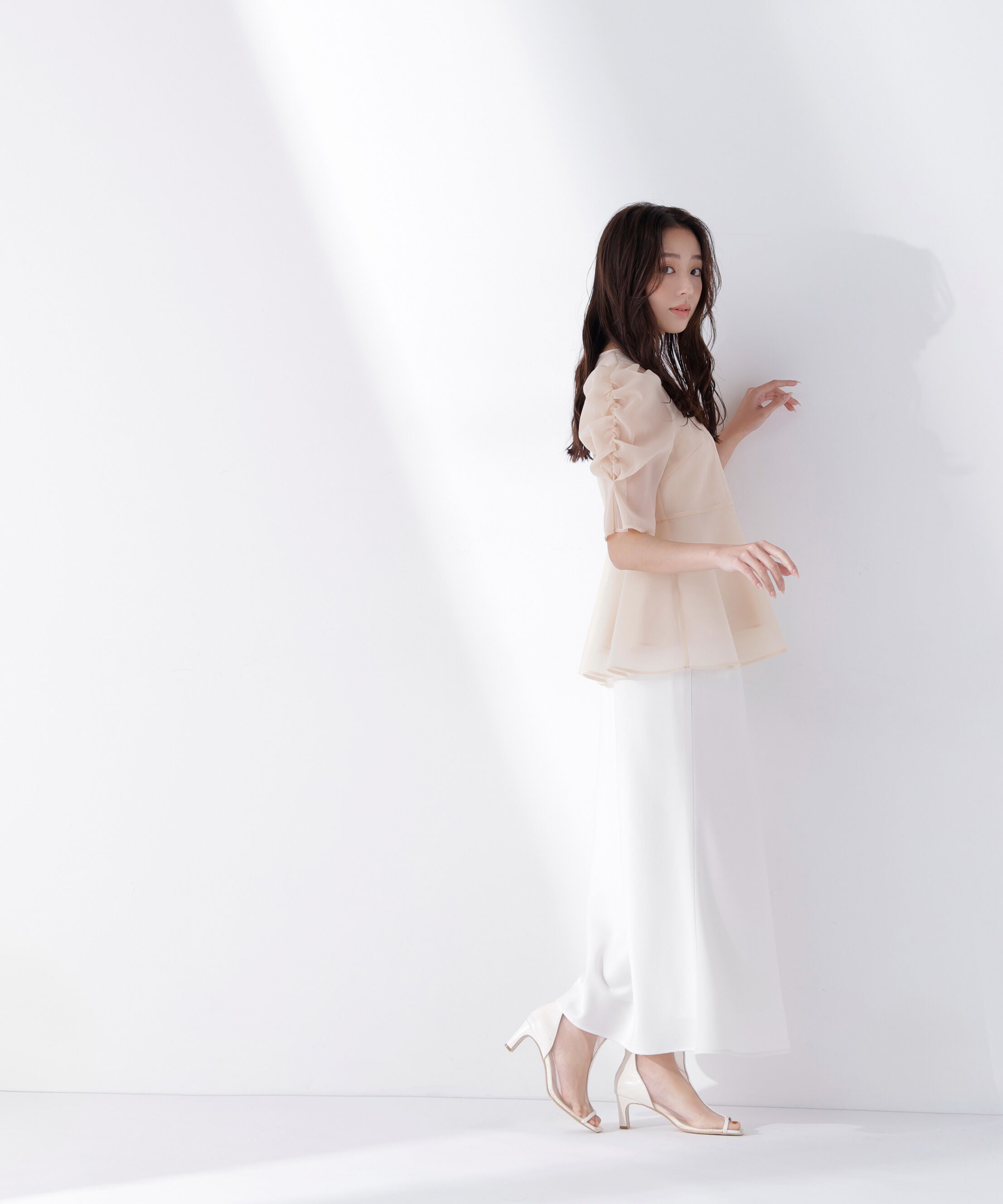  「シアーペプラムブラウス半袖」|シャツ・ブラウス|