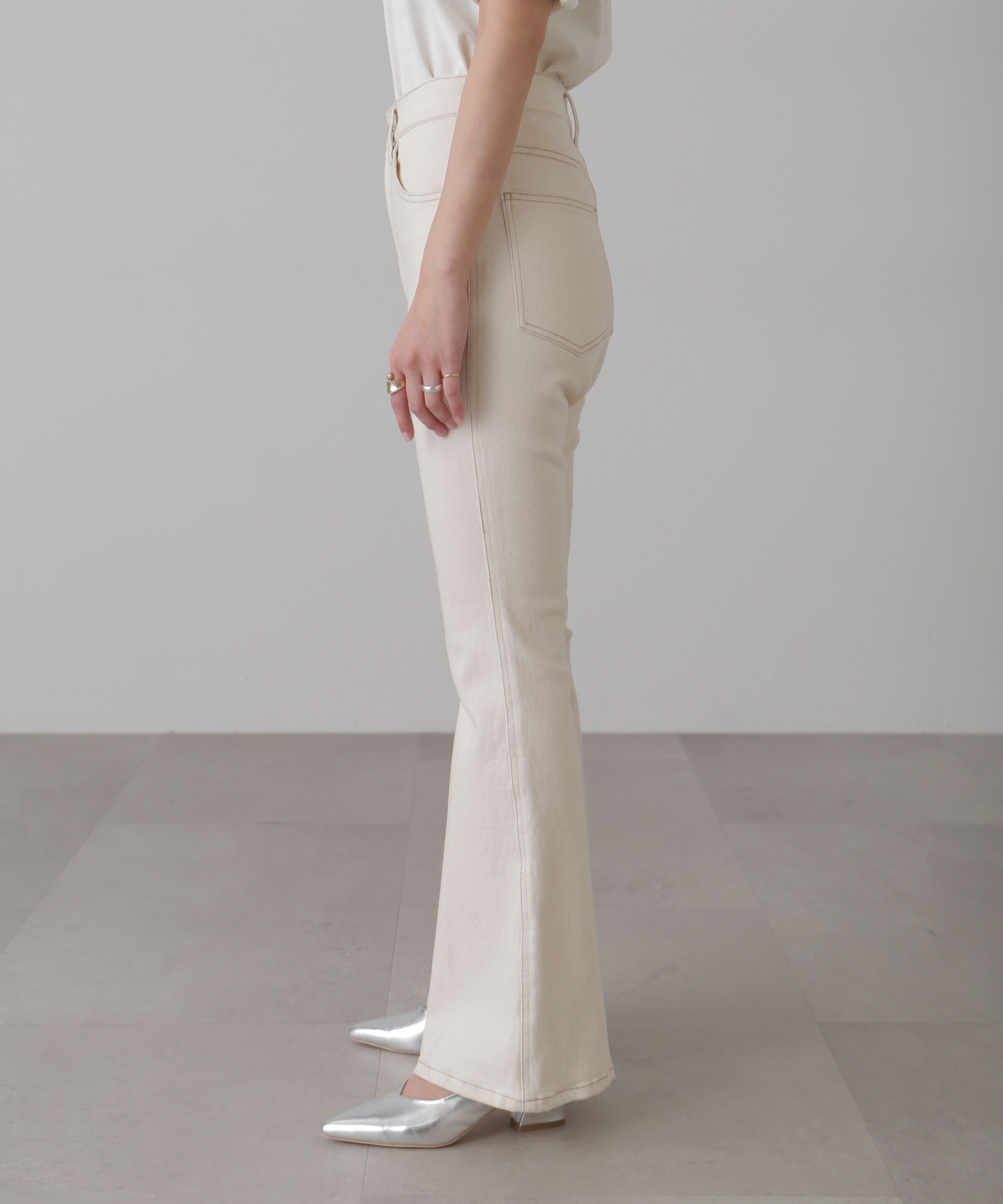  「[低身長サイズ/Sシリーズ]内スリットベルボトムデニムパンツ」|その他|