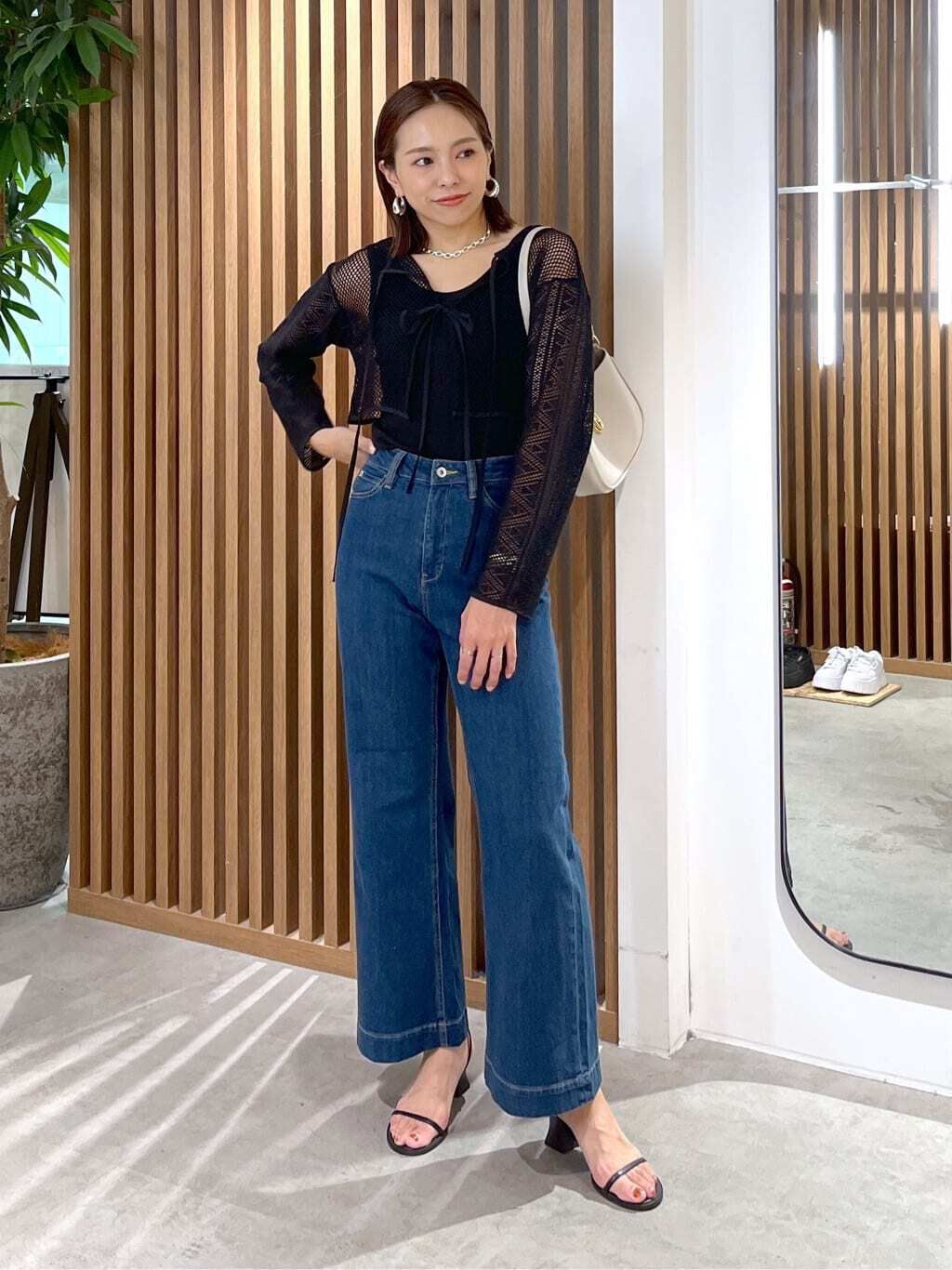  「前後2wayダブルリボンメッシュカーディガン」|シャツ・ブラウス|