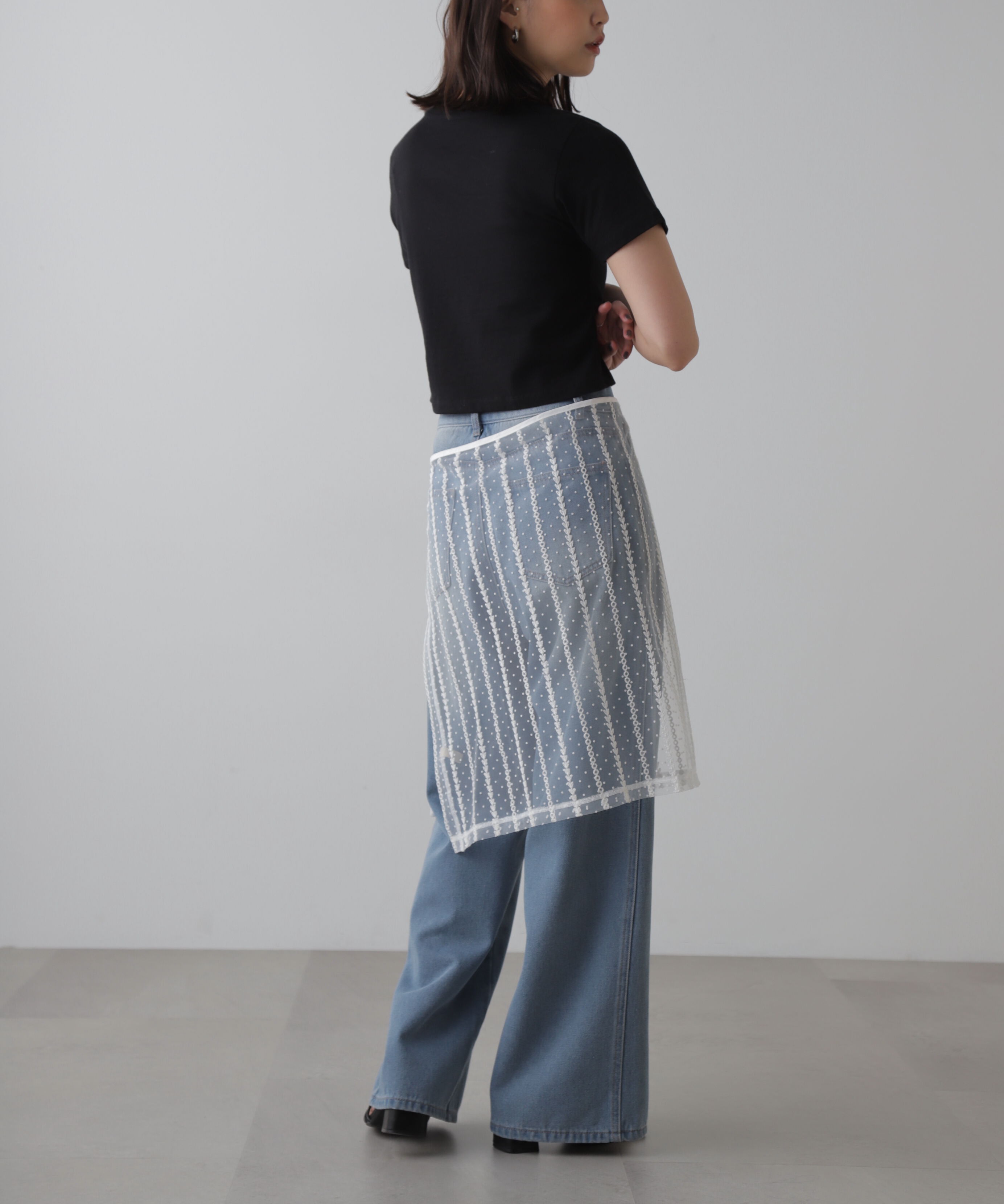  「[XS-Lサイズ展開]サイドパネルヴィンテージライクワイドデニム」|その他|