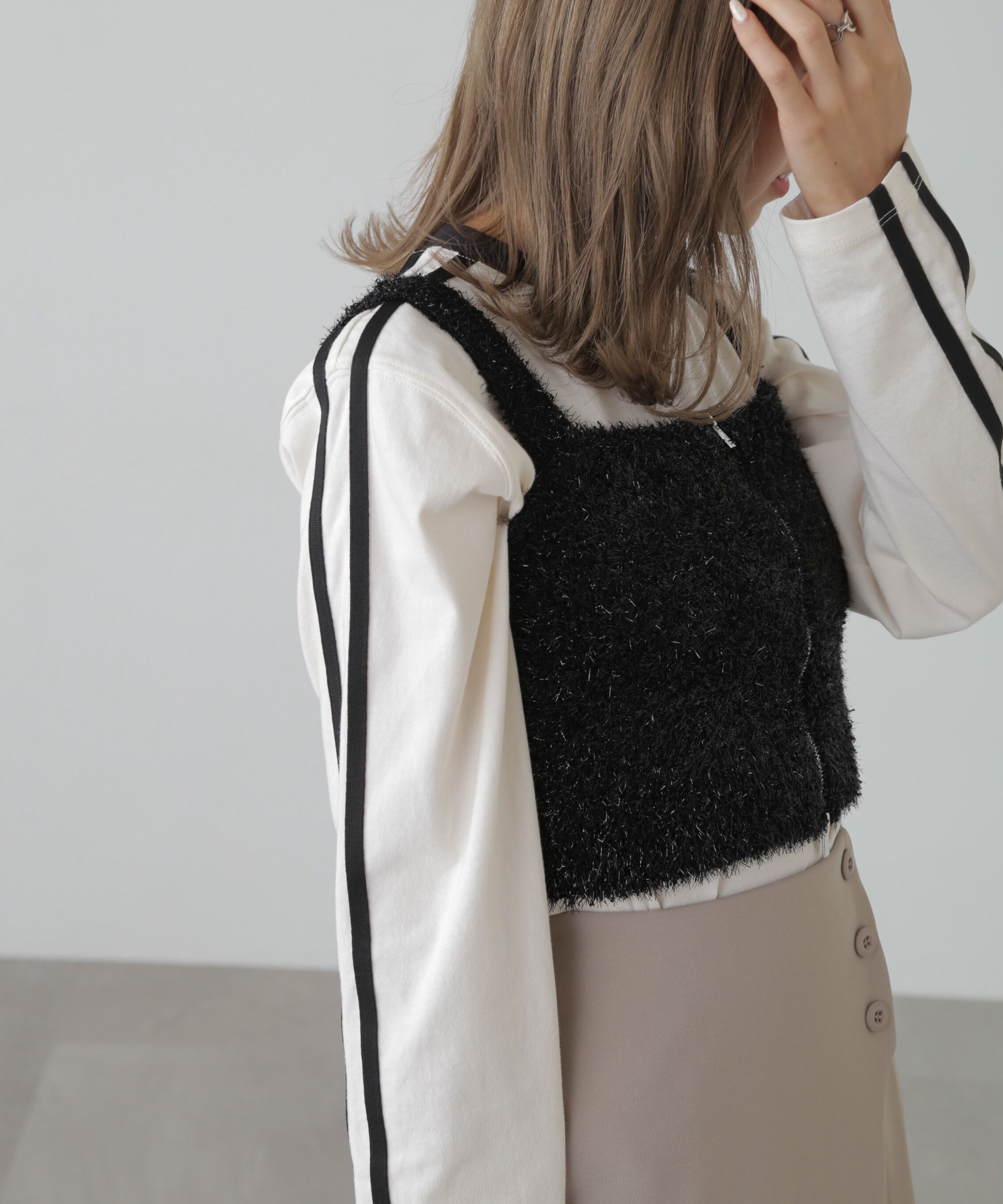  「シャギーラメニットビスチェ」|ニット・セーター|