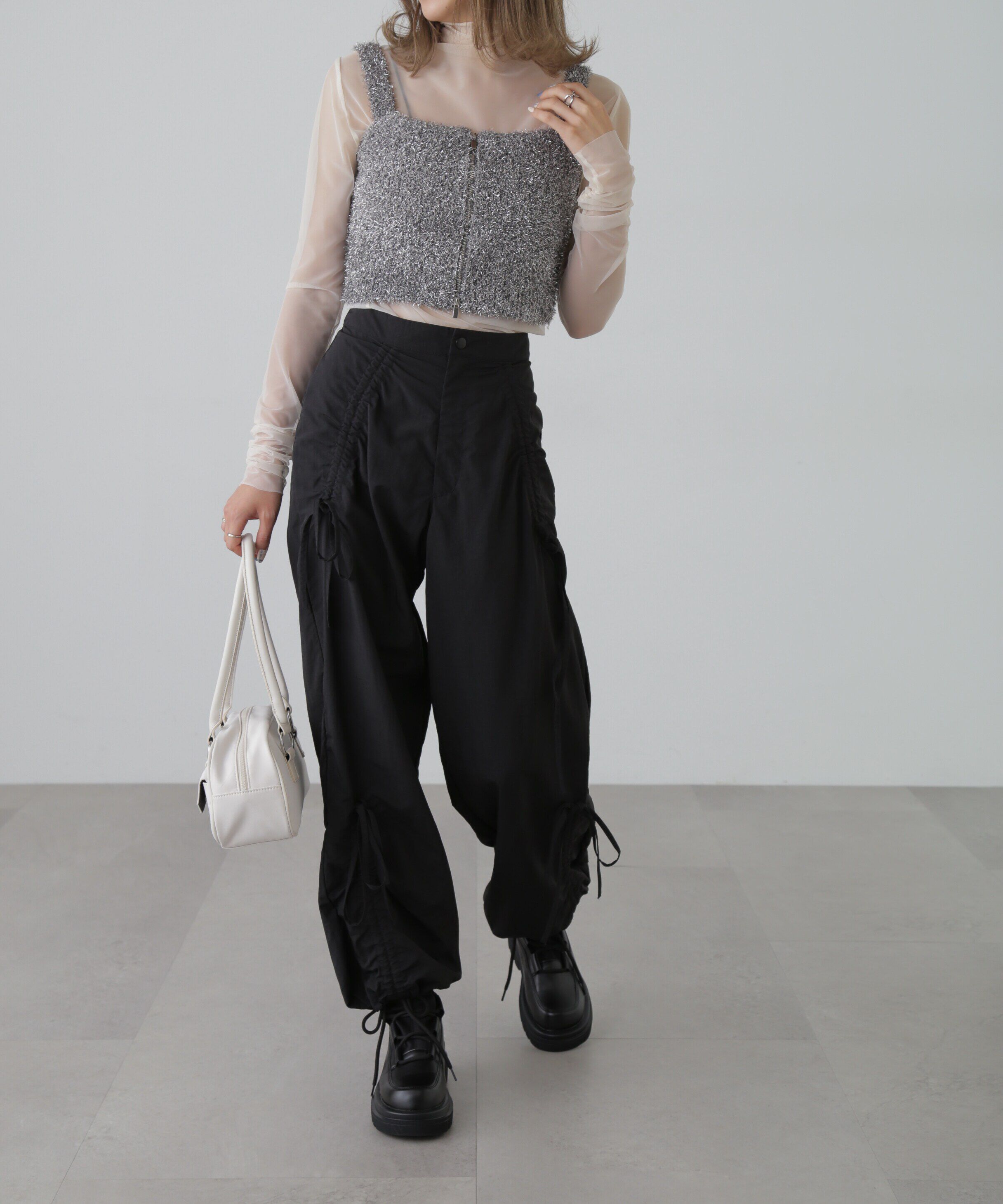  「シャギーラメニットビスチェ」|ニット・セーター|