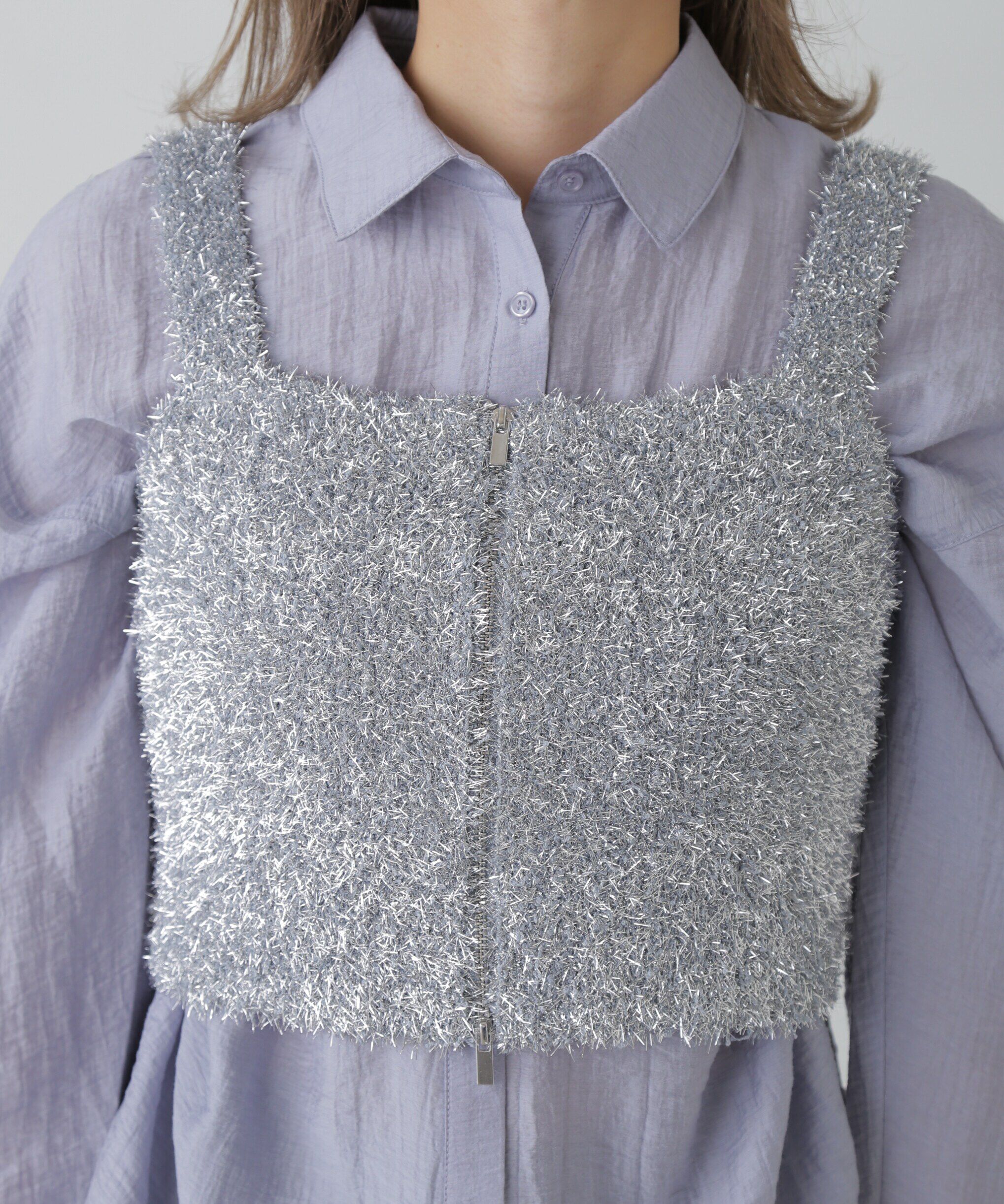  「シャギーラメニットビスチェ」|ニット・セーター|