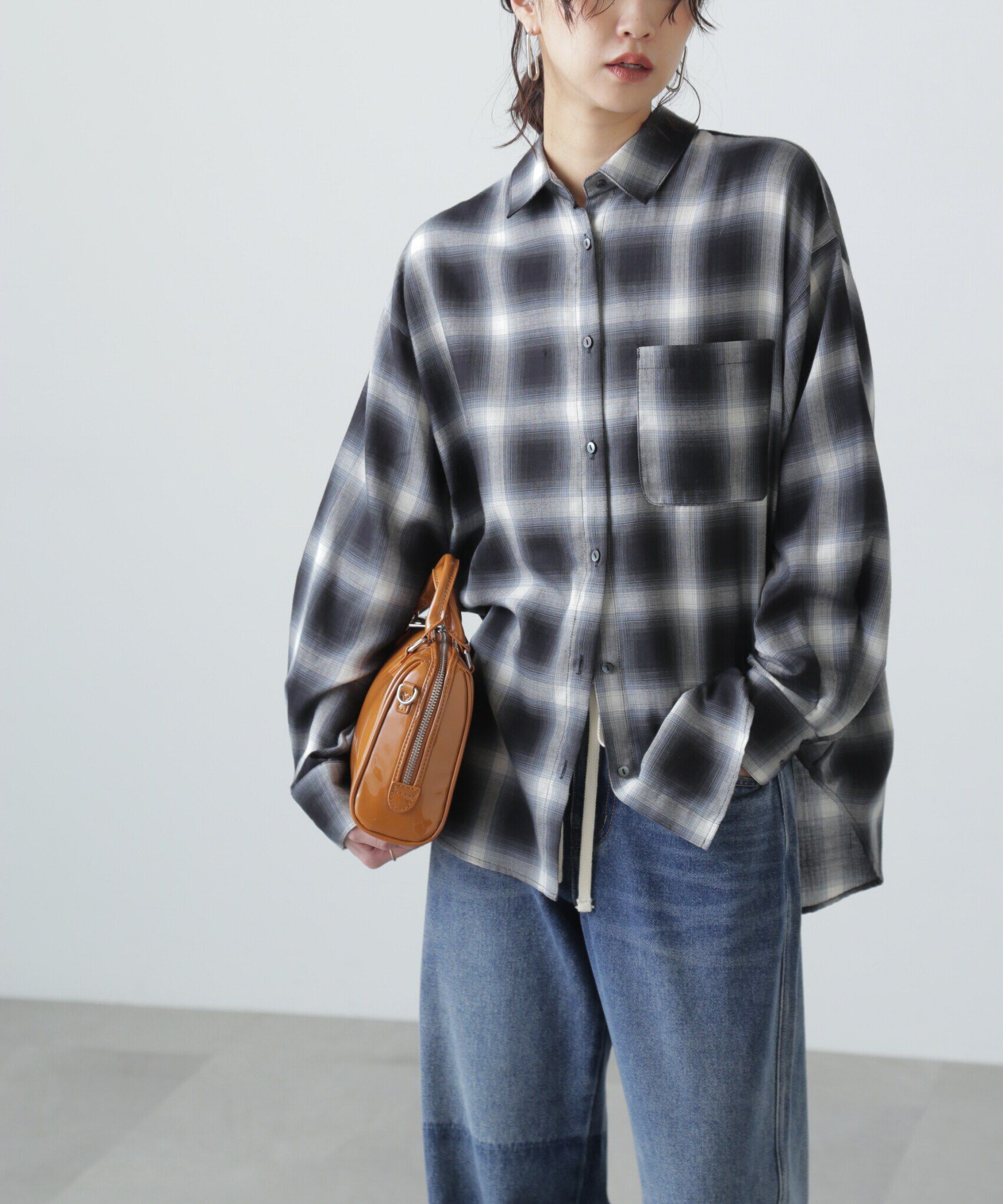  「オンブレチェックビッグシャツ」|シャツ・ブラウス|