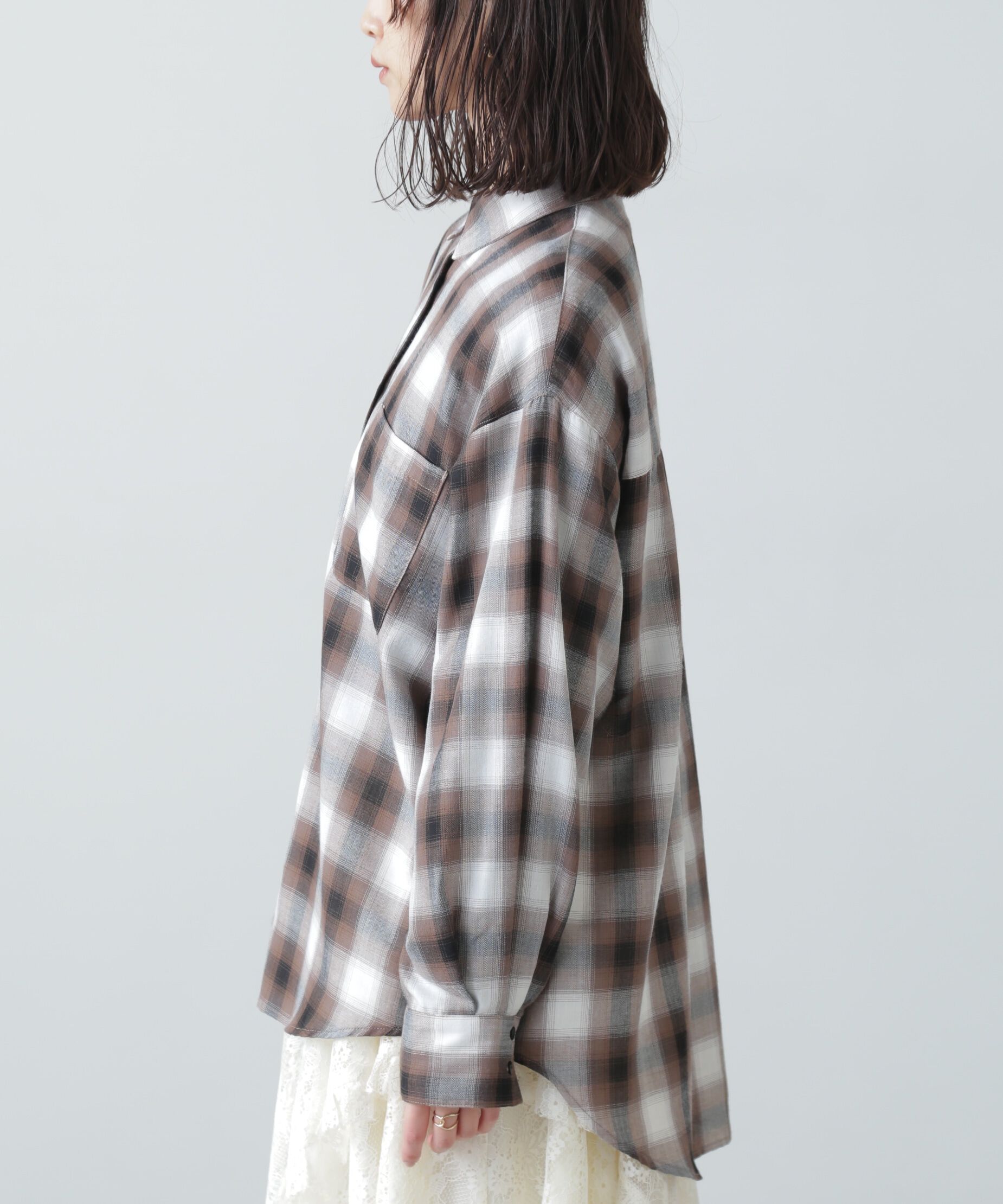  「オンブレチェックビッグシャツ」|シャツ・ブラウス|