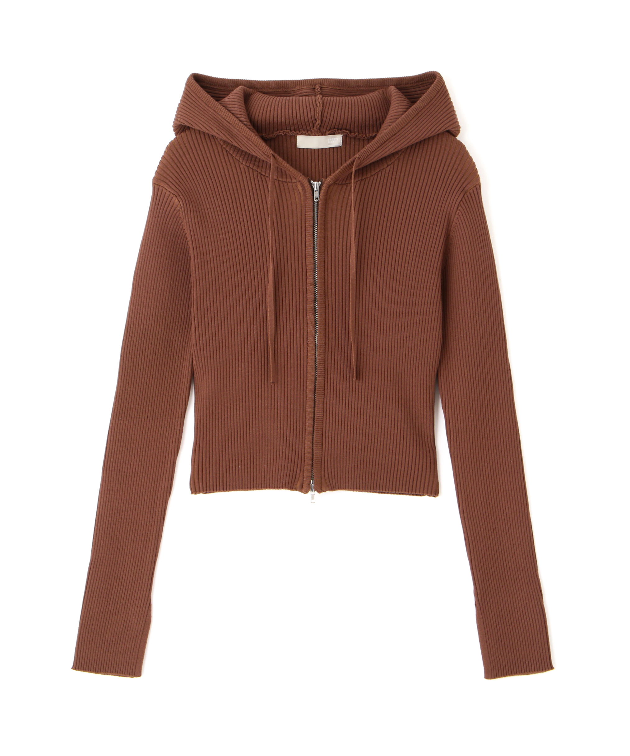  「配色リブショート丈ニットパーカー」|ニット・セーター|