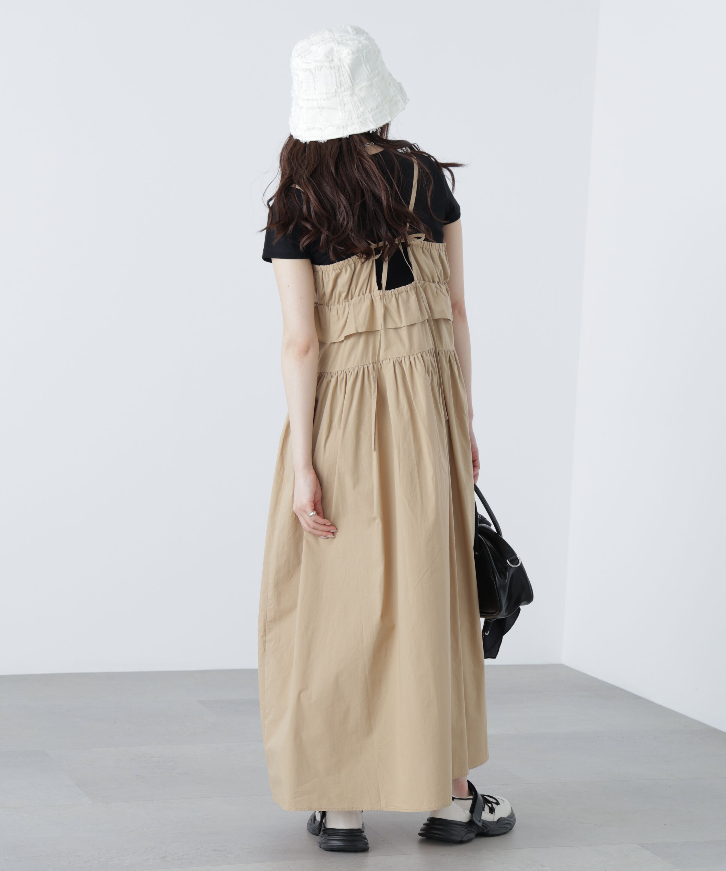  「ペプラムキャミティアードワンピース」|ワンピース|