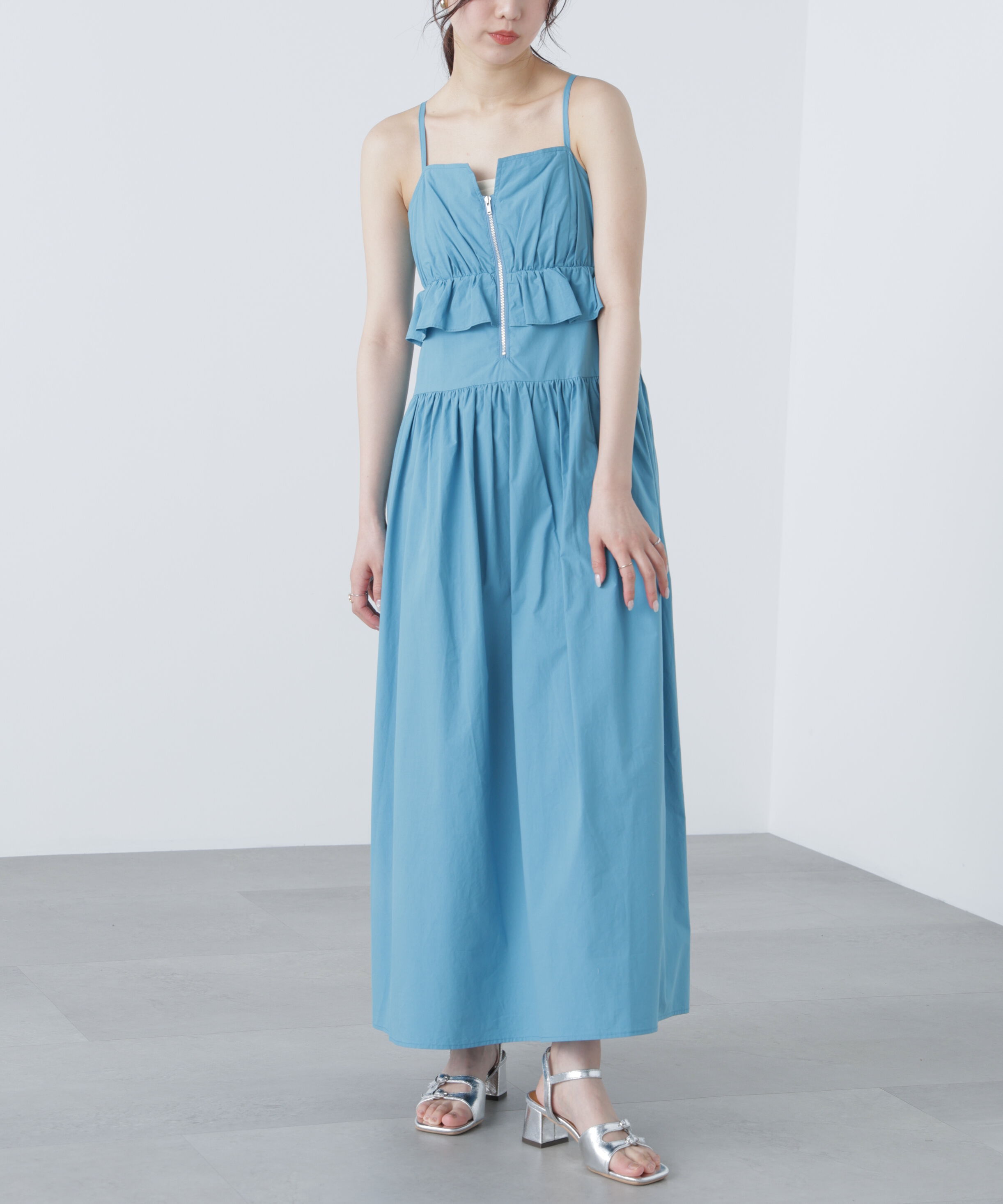  「ペプラムキャミティアードワンピース」|ワンピース|