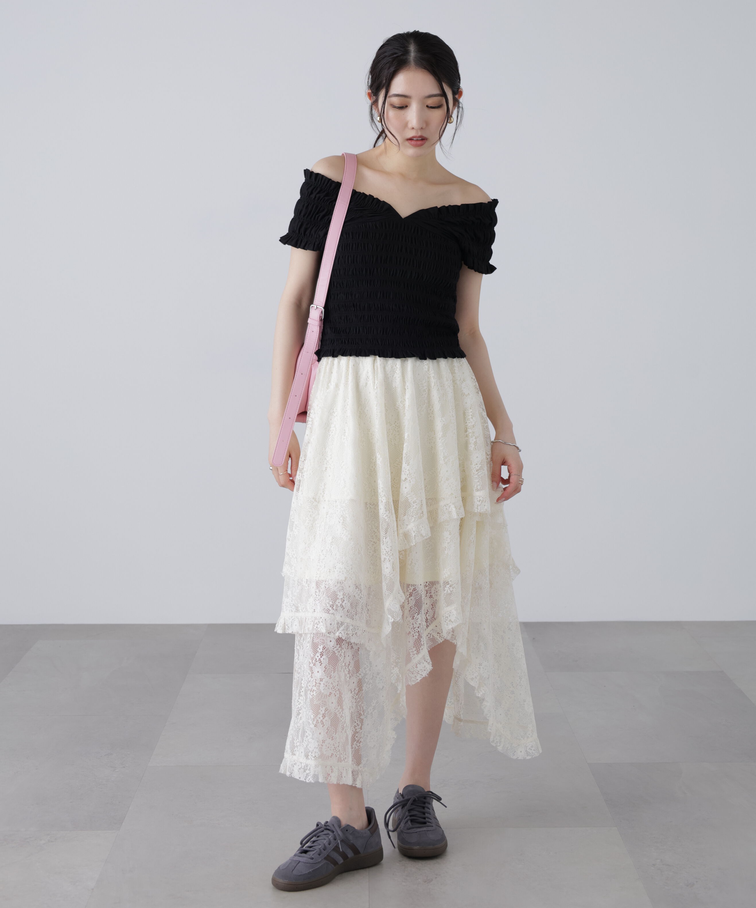  「2wayシャーリングオフショルカットソー」|Tシャツ・カットソー|