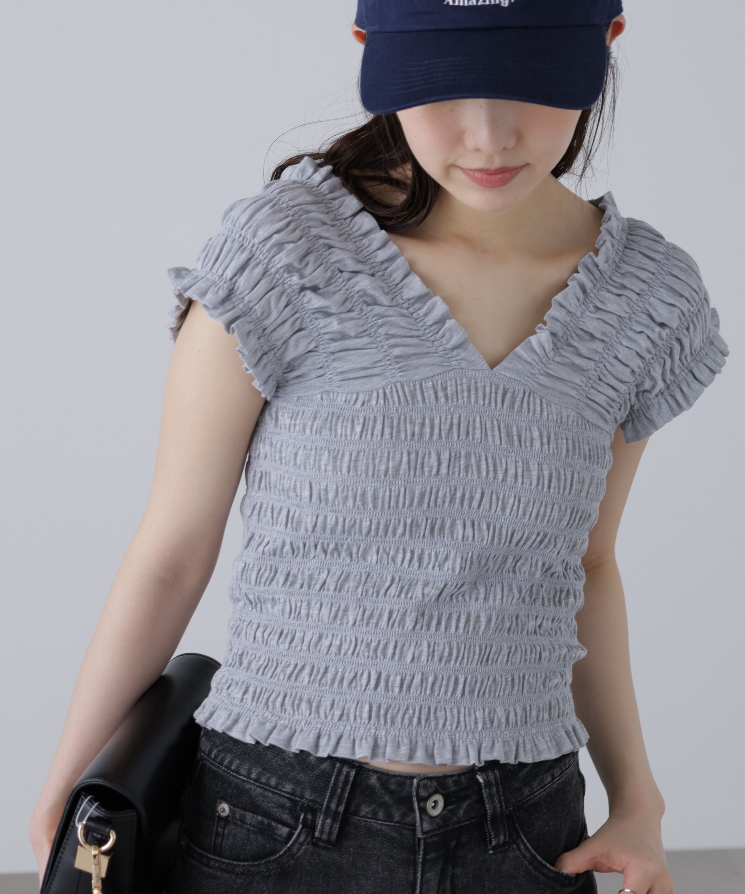  「2wayシャーリングオフショルカットソー」|Tシャツ・カットソー|