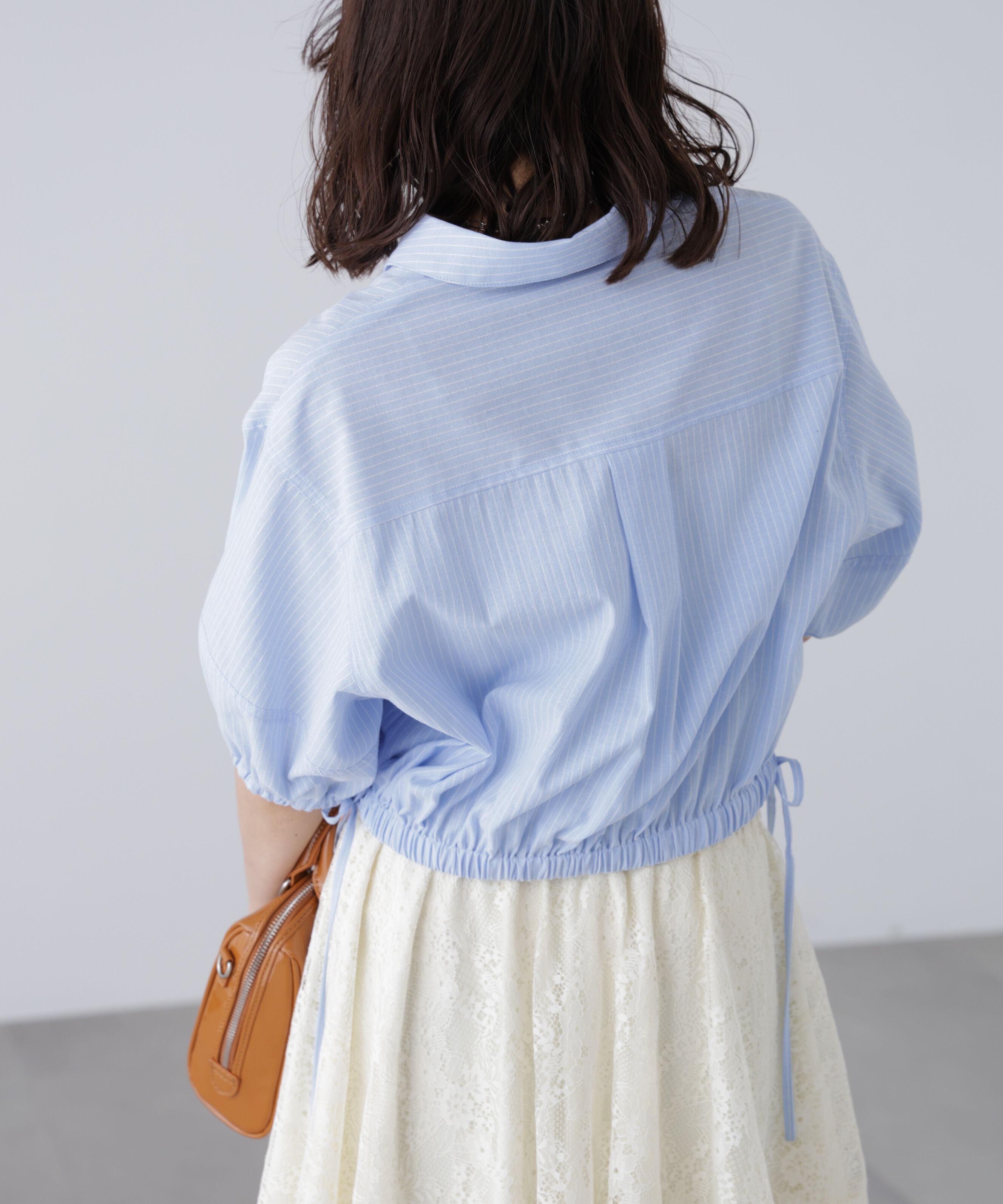  「裾ドロスト半袖ブラウス」|シャツ・ブラウス|