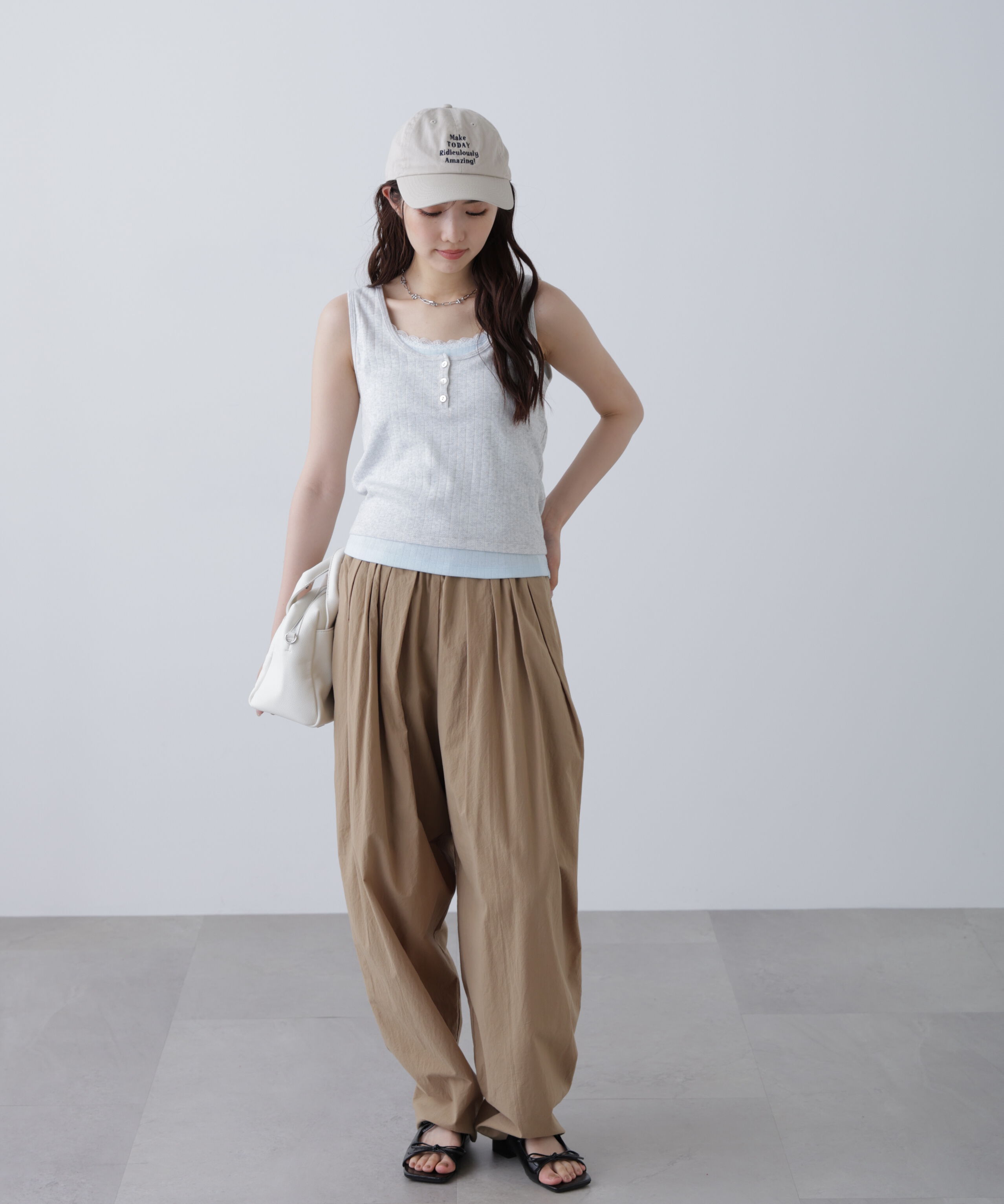  「針抜きテレコレイヤードタンクトップ」|Tシャツ・カットソー|