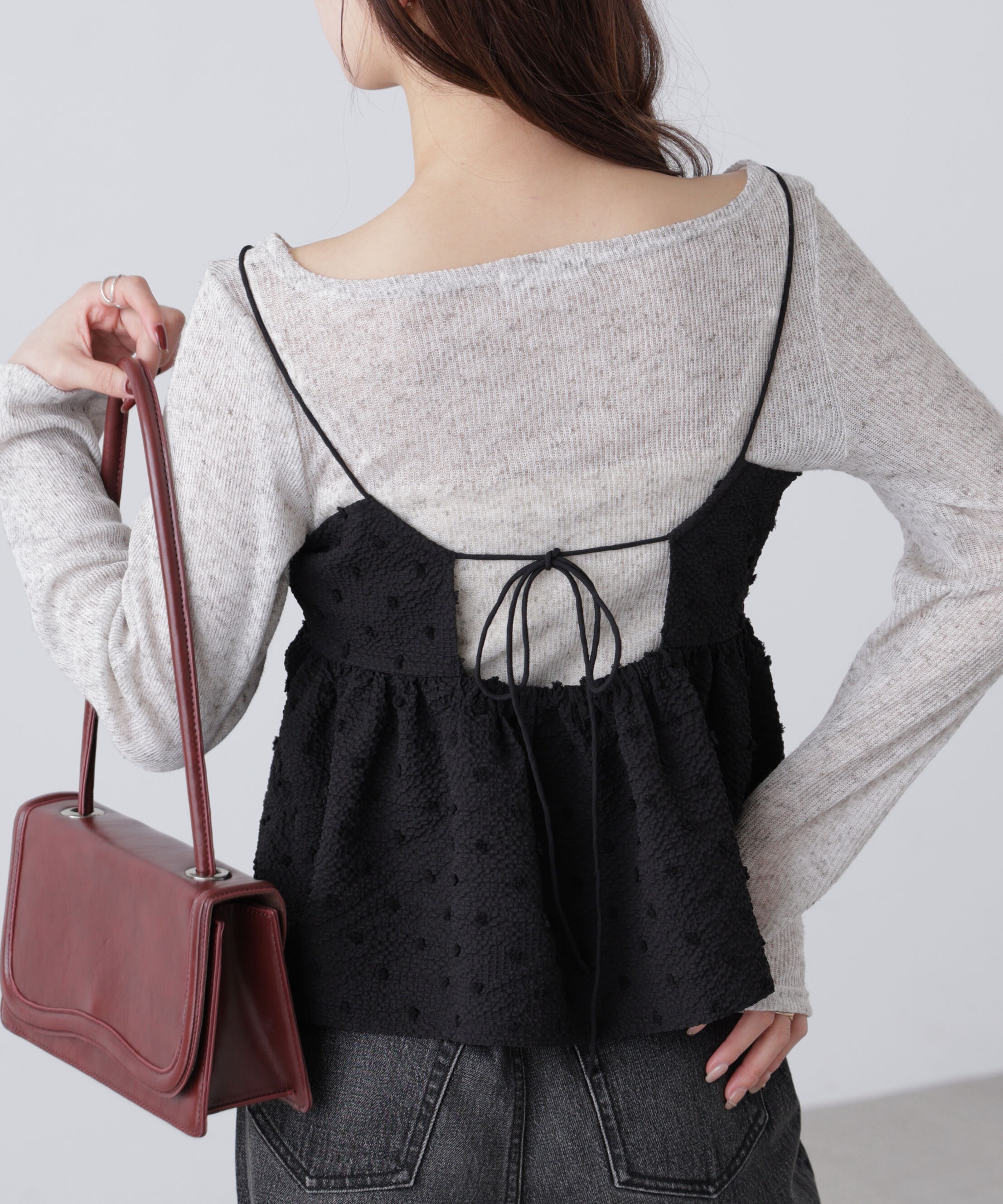  「ドットジャガードキャミソールビスチェ」|シャツ・ブラウス|