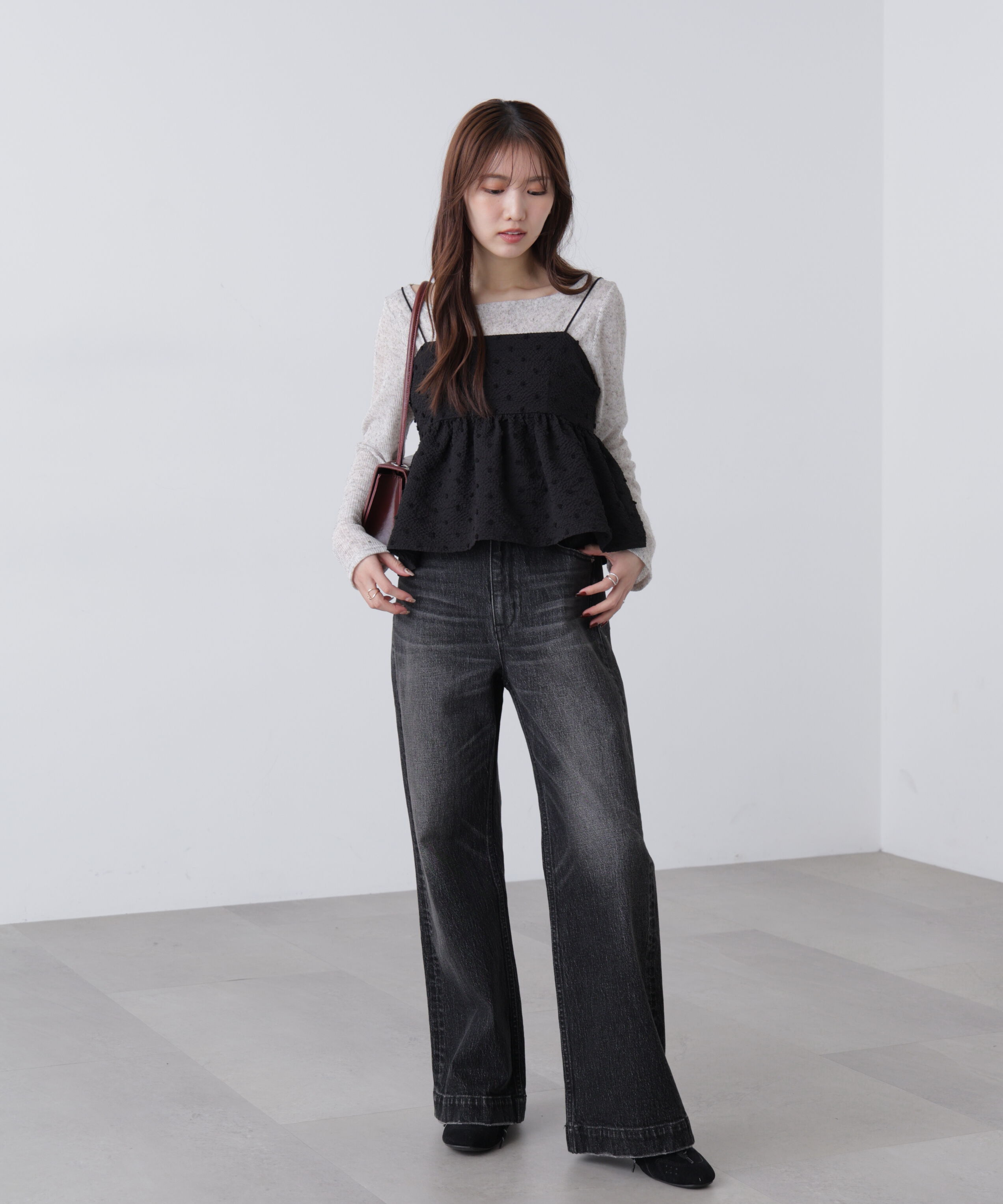  「ドットジャガードキャミソールビスチェ」|シャツ・ブラウス|