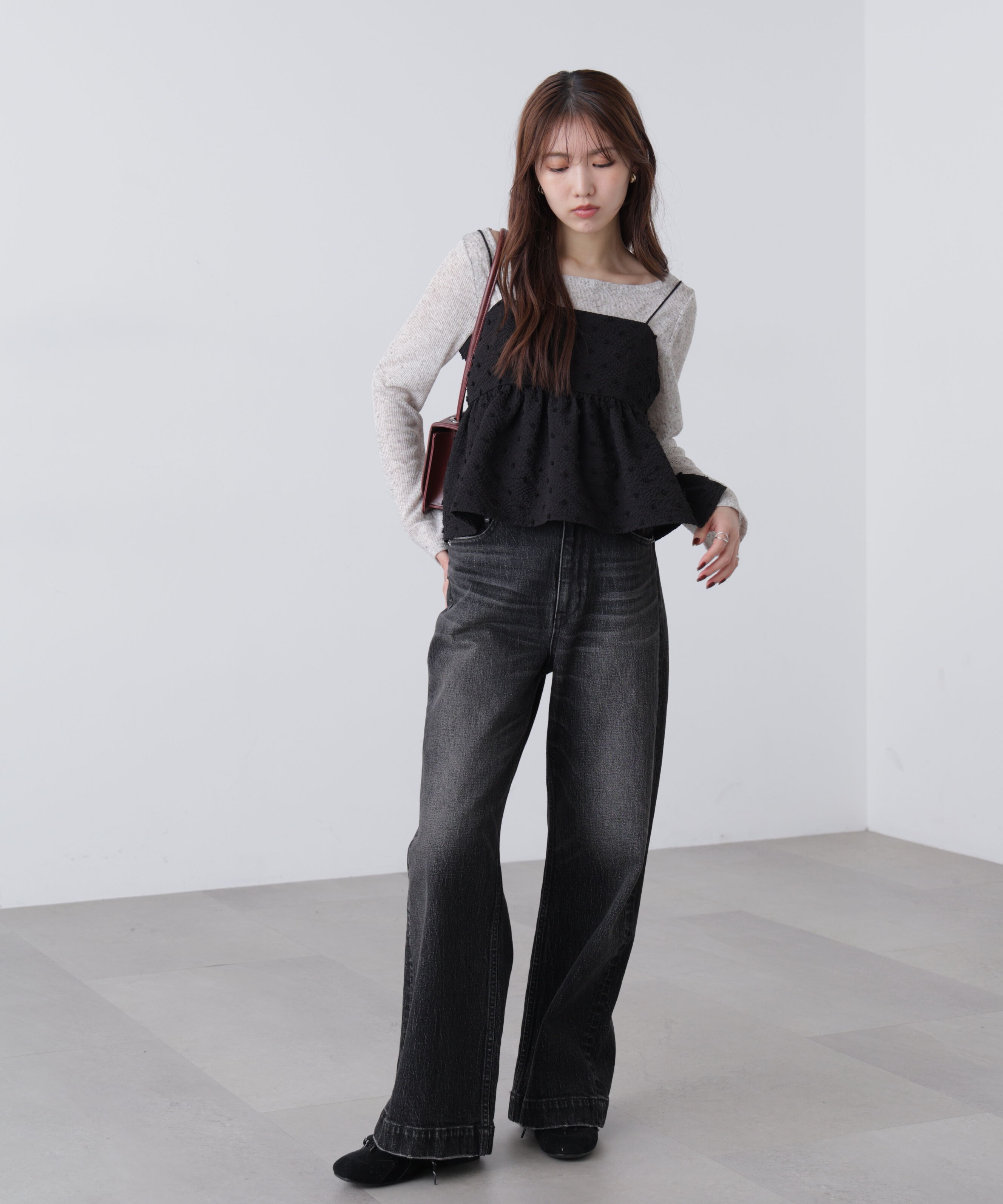  「ドットジャガードキャミソールビスチェ」|シャツ・ブラウス|