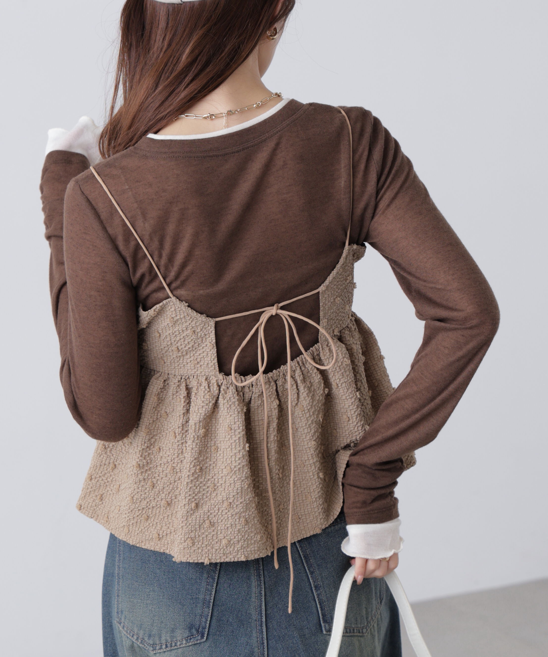  「ドットジャガードキャミソールビスチェ」|シャツ・ブラウス|