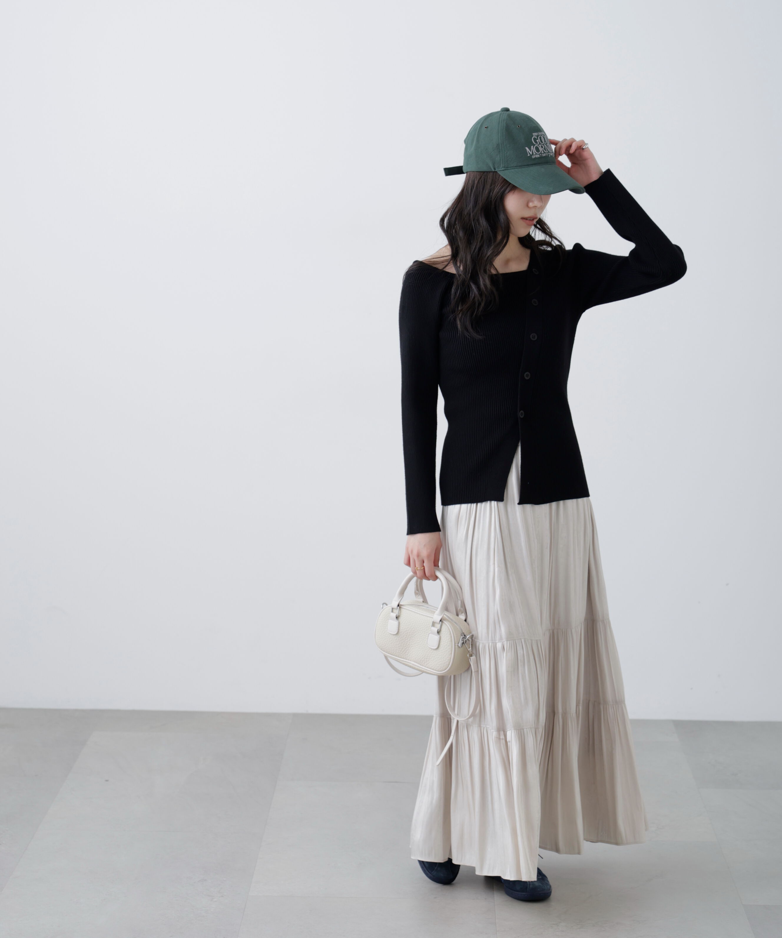  「アシメボタンリブニット」|ニット・セーター|