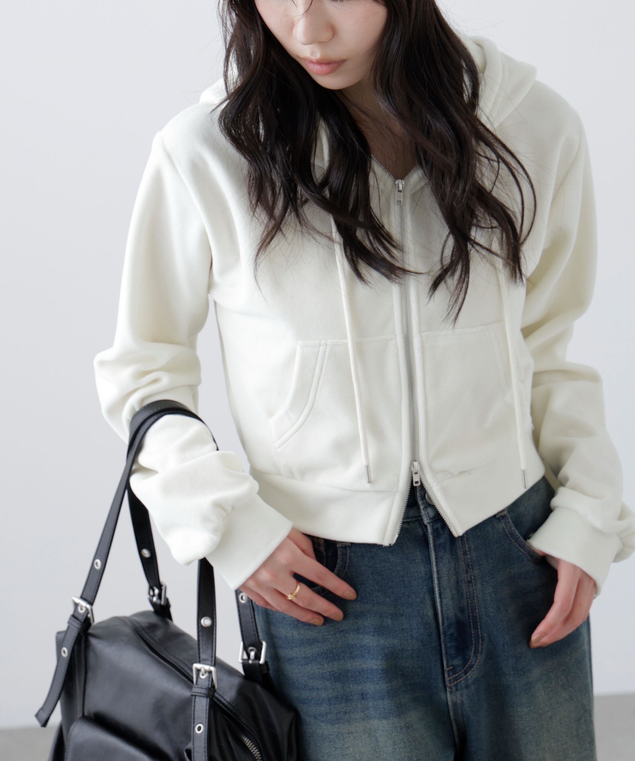  「Ｗジップベロアパーカー」|Tシャツ・カットソー|