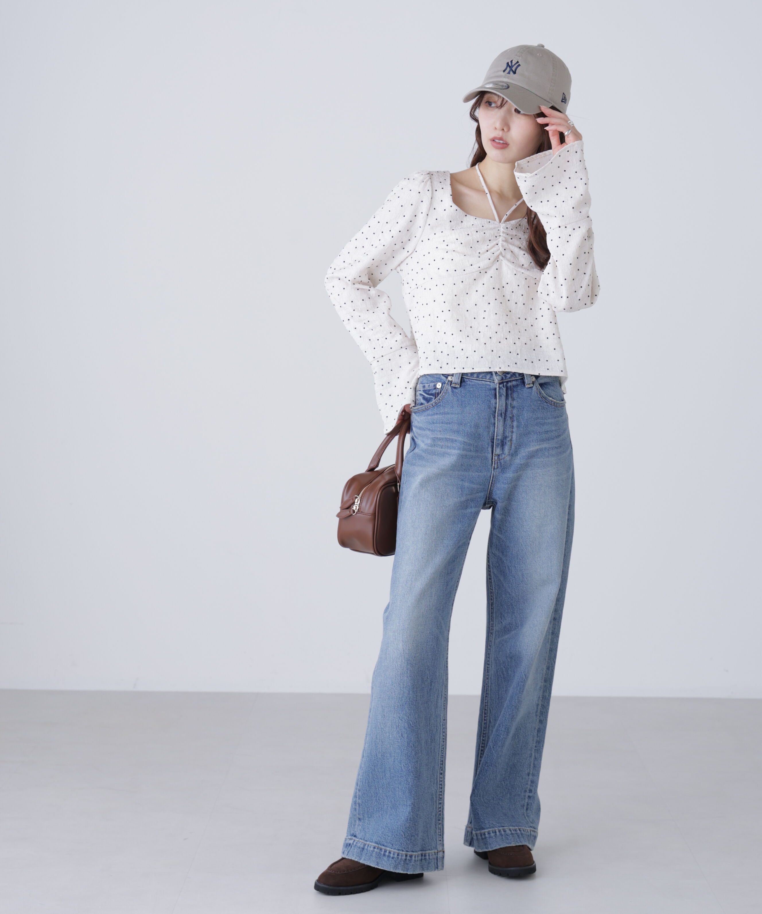  「フロントギャザーネックリボン付きブラウス」|シャツ・ブラウス|