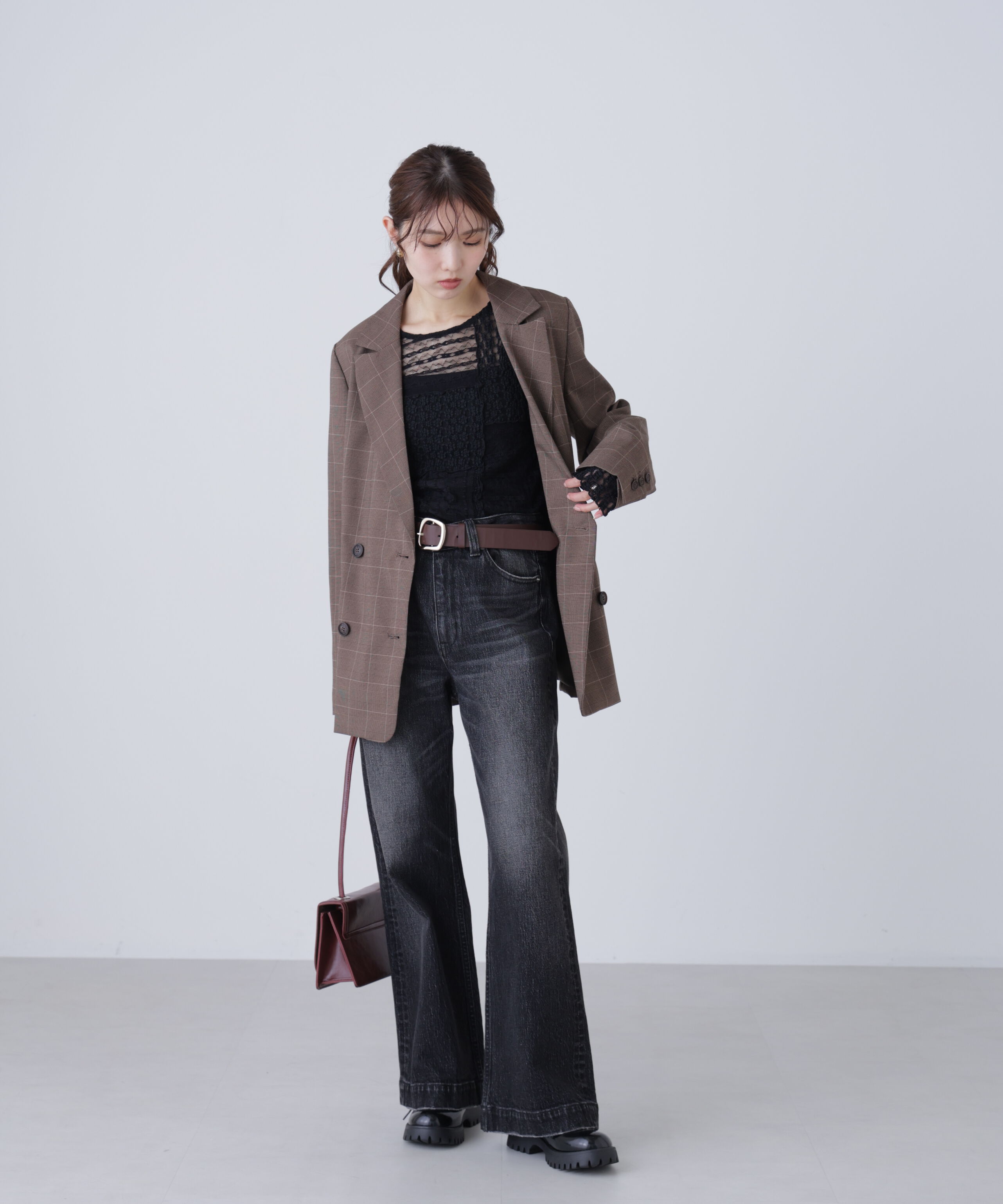  「パッチワークチュールレースカットソー」|Tシャツ・カットソー|