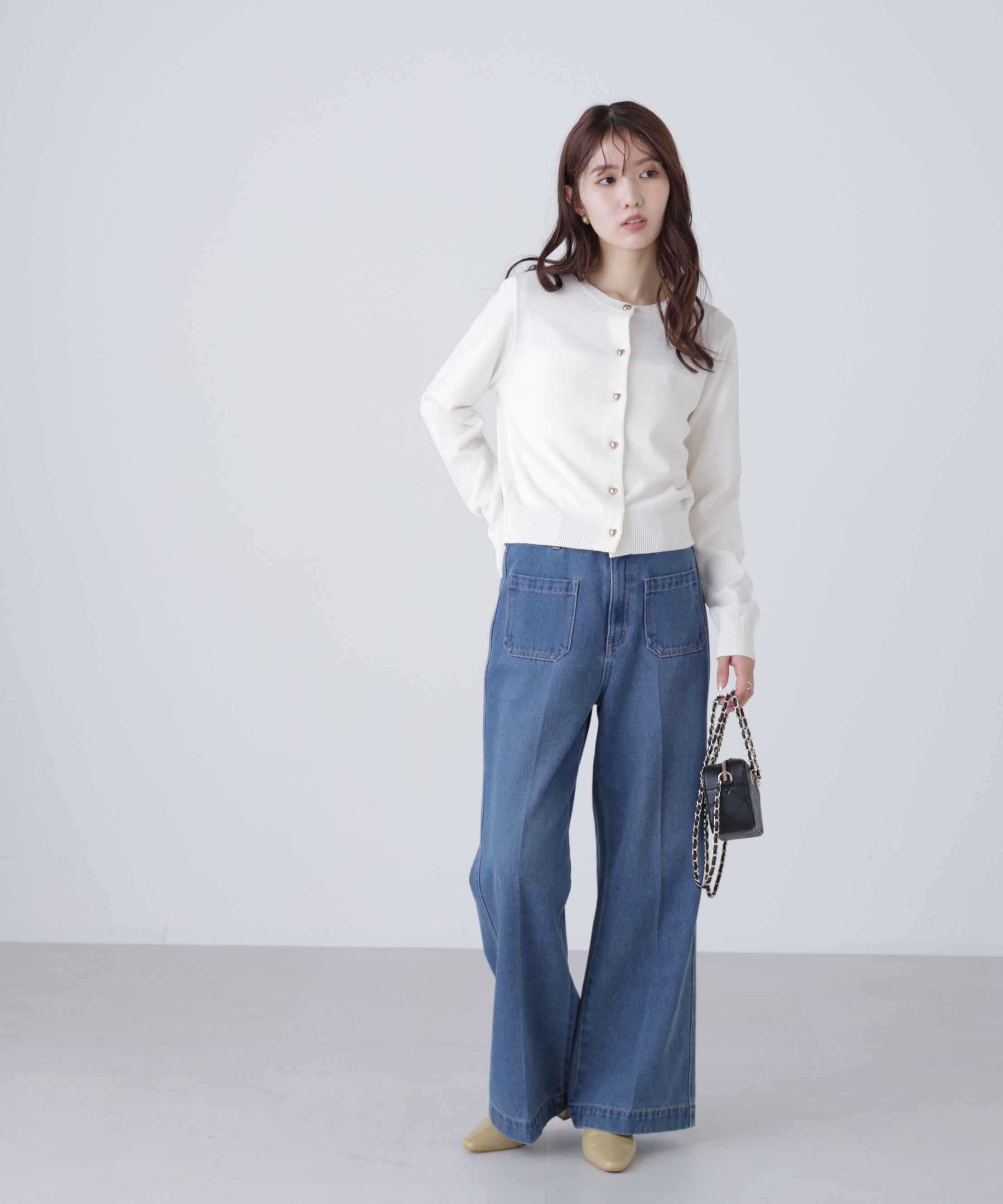  「ハートボタンニットカーディガン」|ニット・セーター|