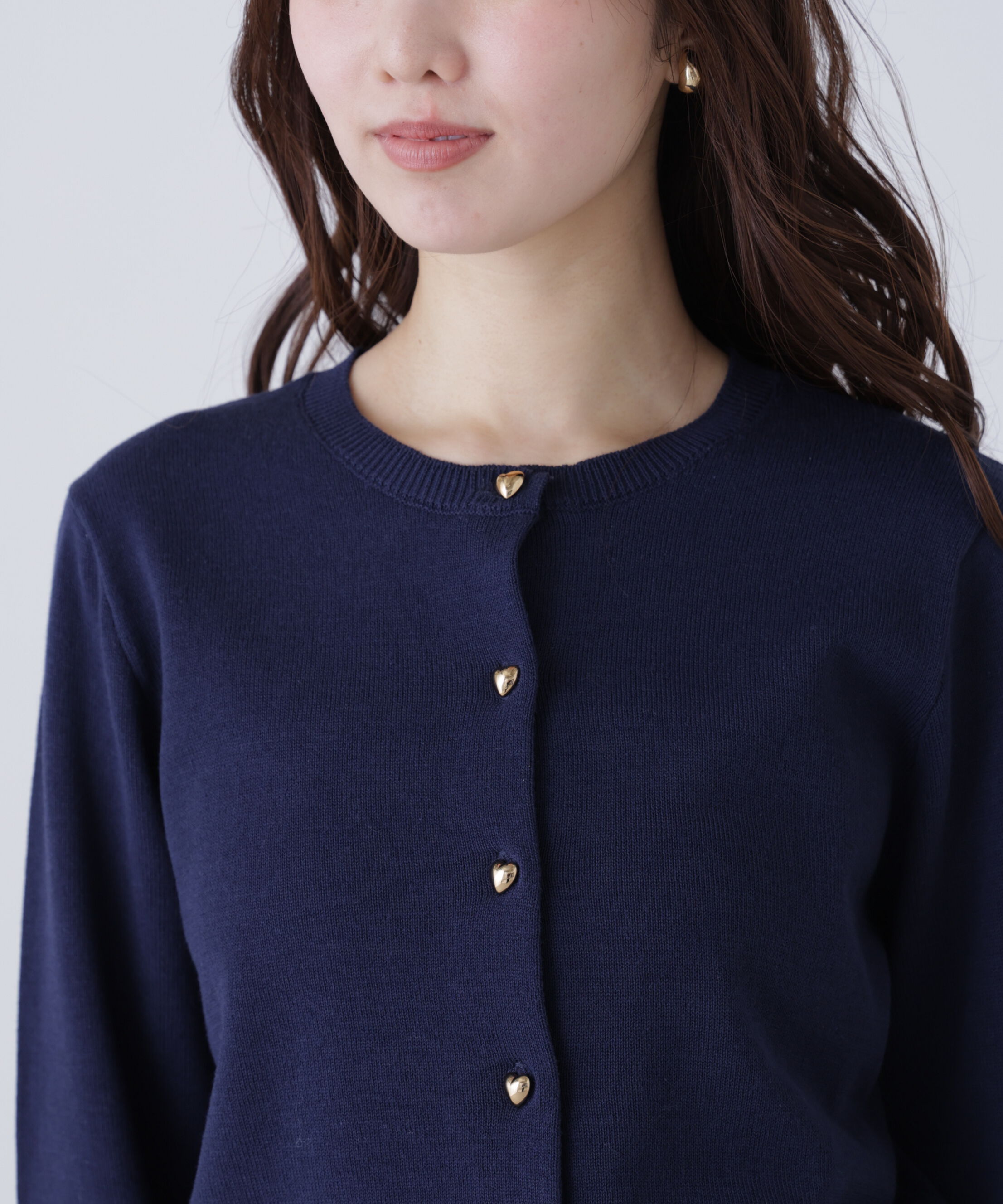  「ハートボタンニットカーディガン」|ニット・セーター|