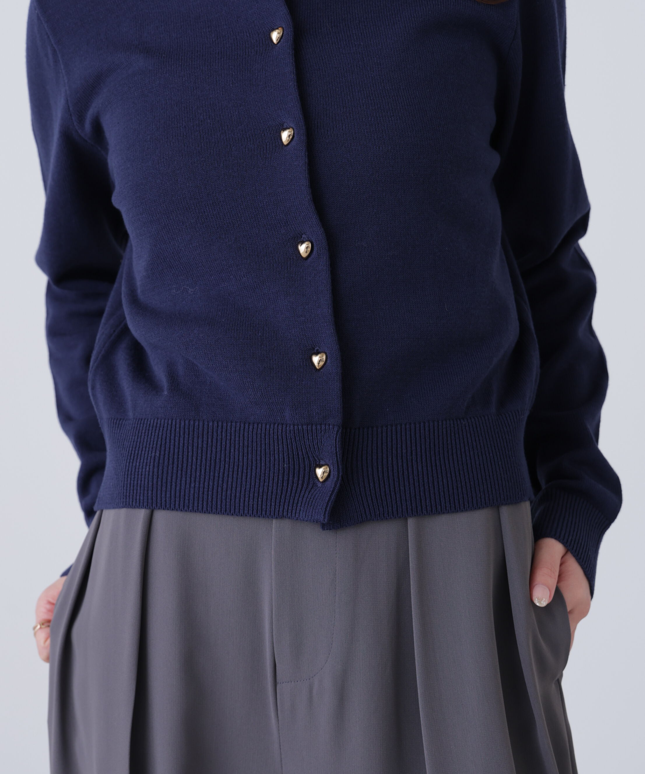  「ハートボタンニットカーディガン」|ニット・セーター|