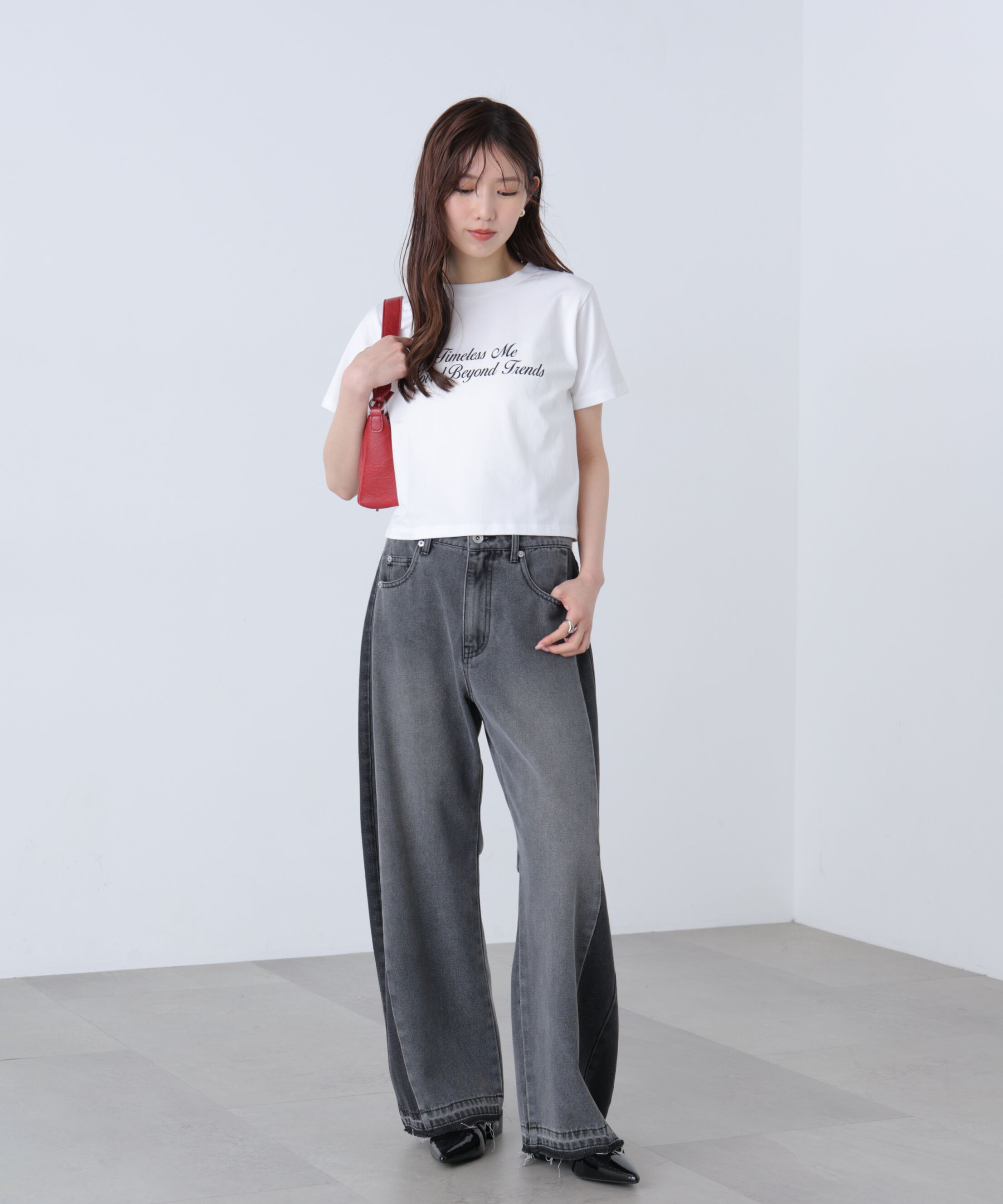  「[低身長サイズ/Sシリーズ]配色パネルバレルワイドパンツ」|その他|