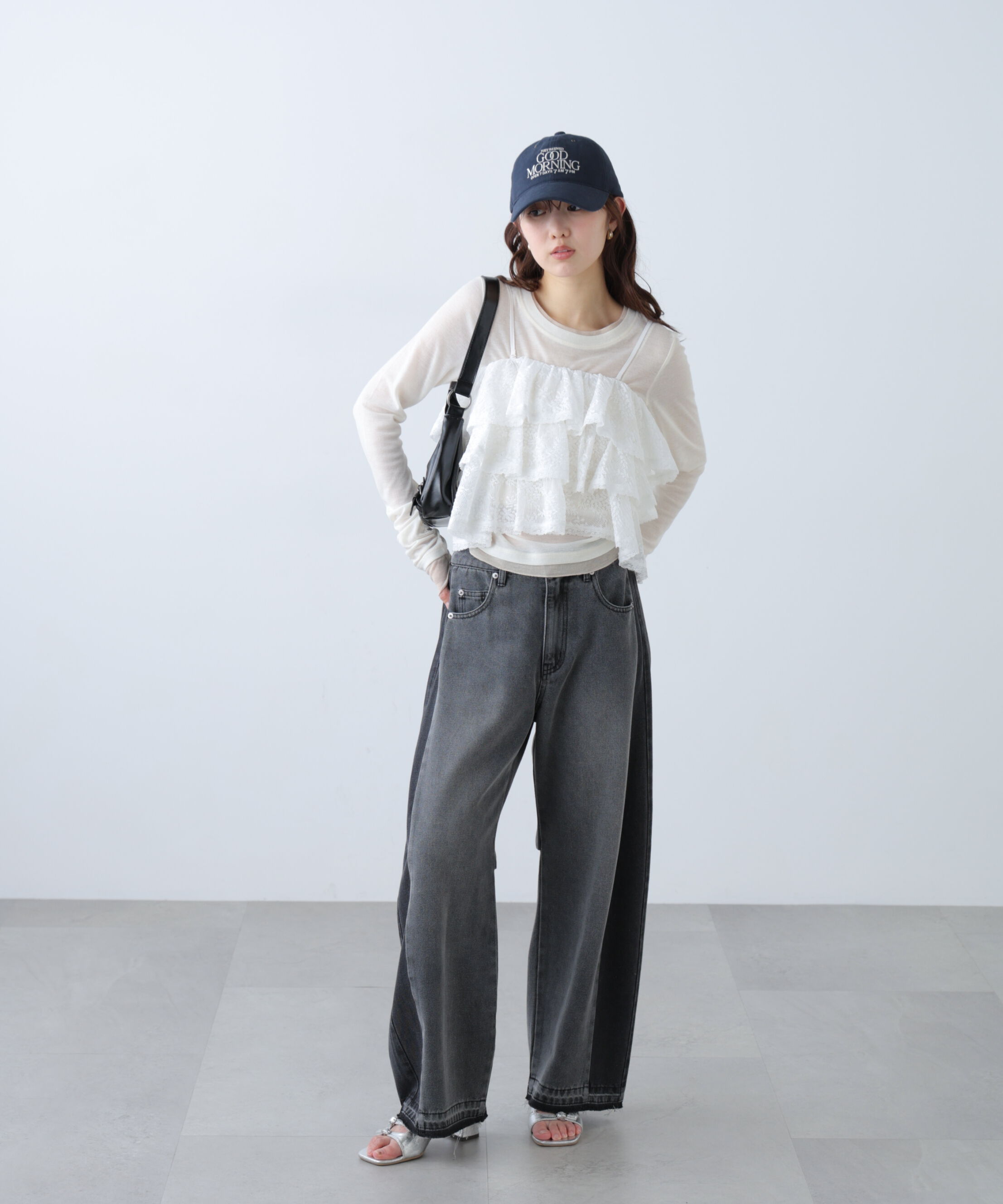  「[低身長サイズ/Sシリーズ]配色パネルバレルワイドパンツ」|その他|