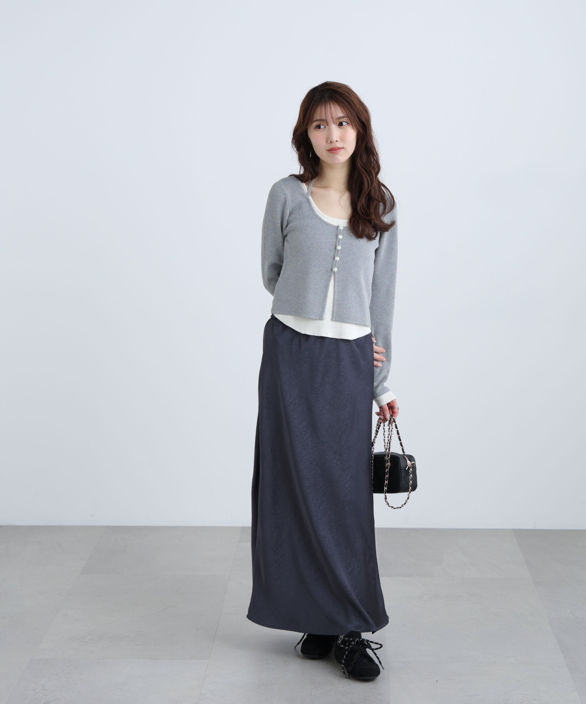  「キャミレイヤードクルーネックニット」|ニット・セーター|