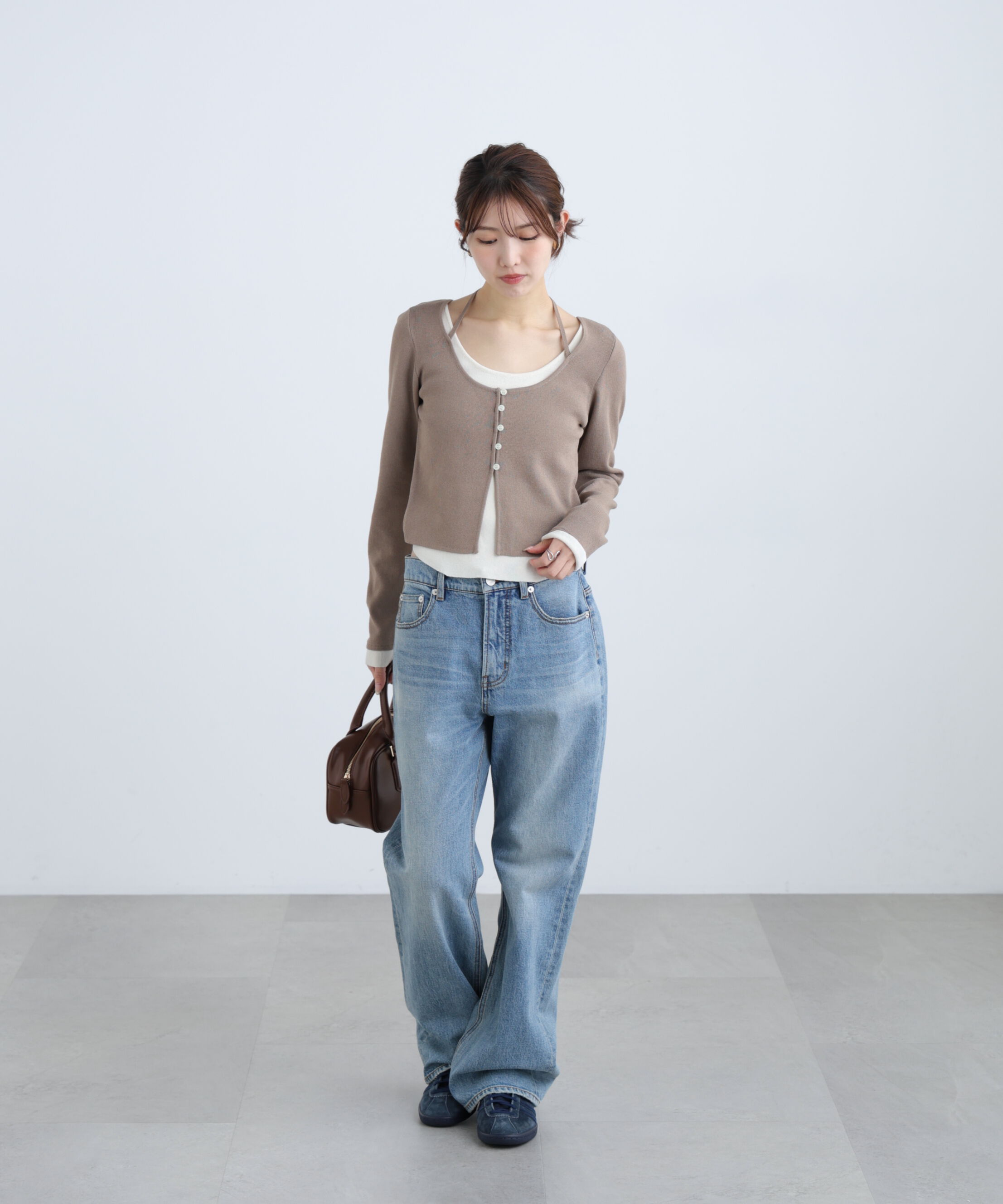  「キャミレイヤードクルーネックニット」|ニット・セーター|