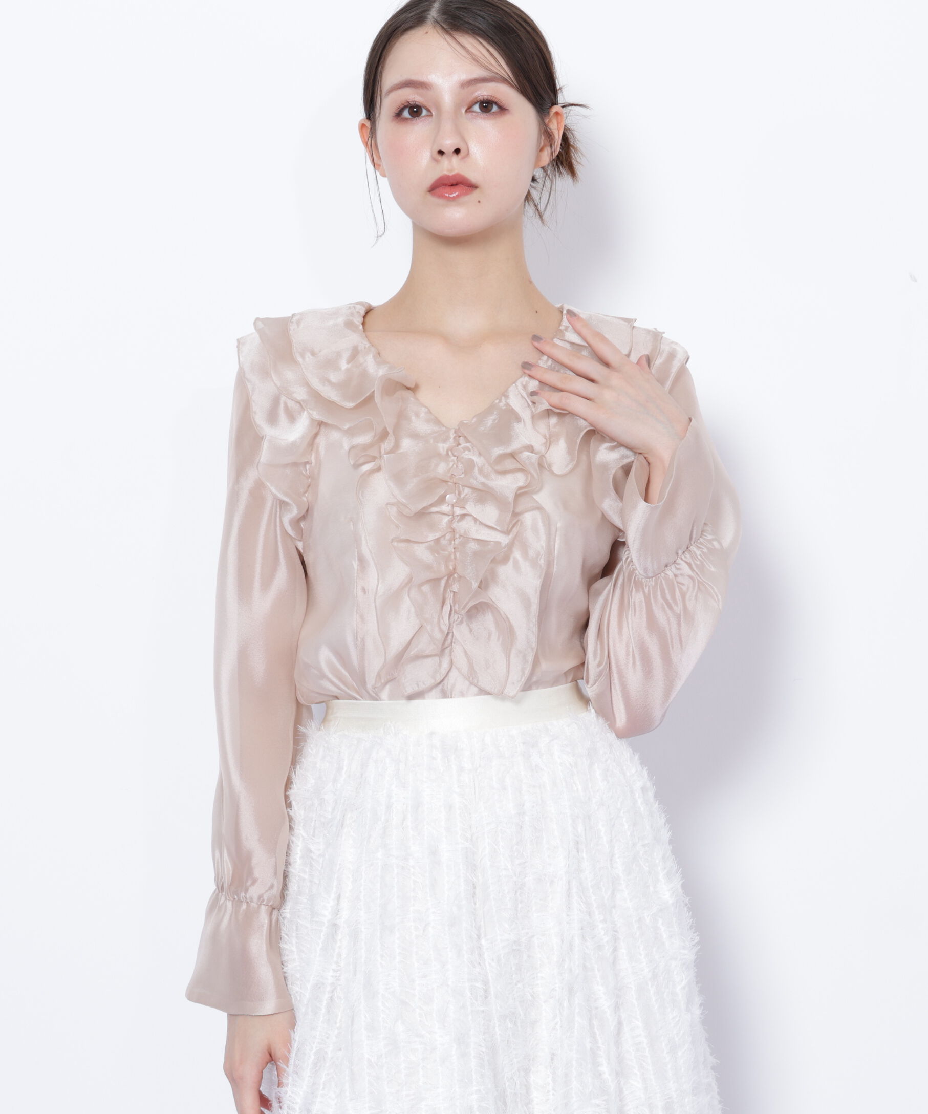  「シアーフリルブラウス」|シャツ・ブラウス|