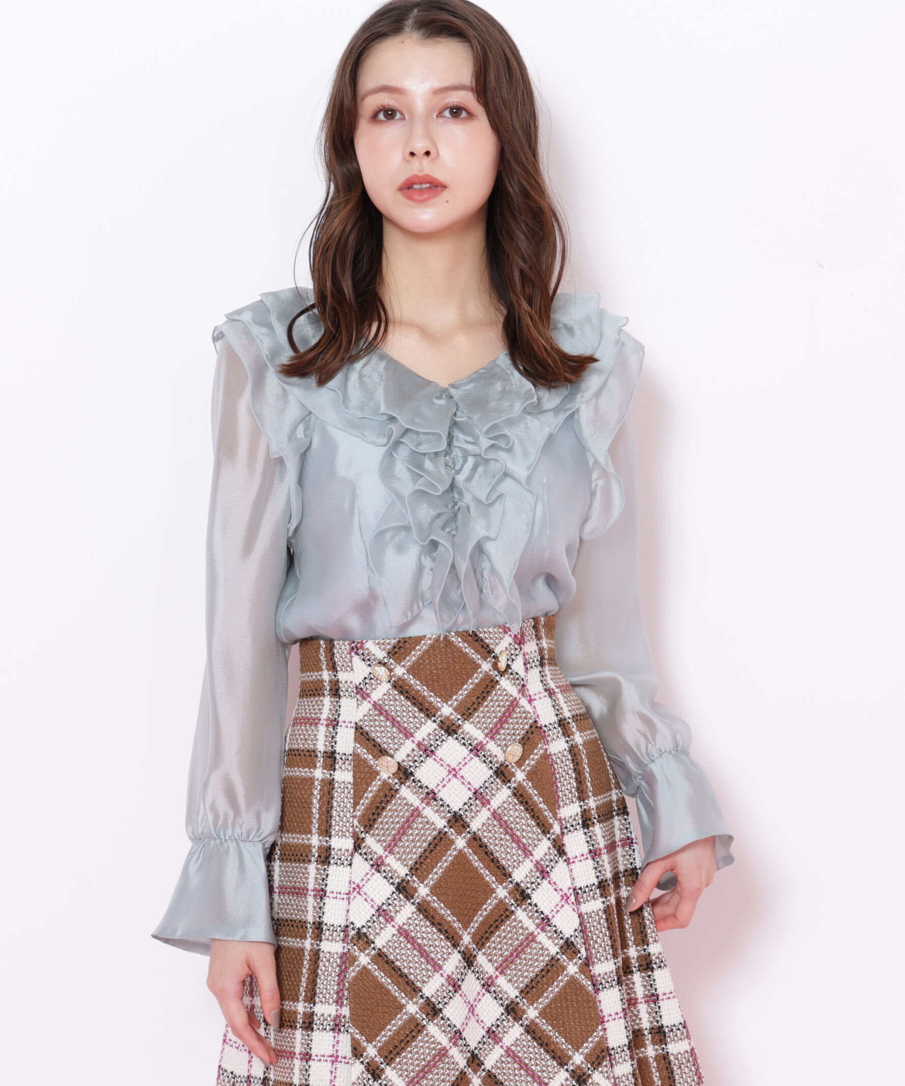  「シアーフリルブラウス」|シャツ・ブラウス|