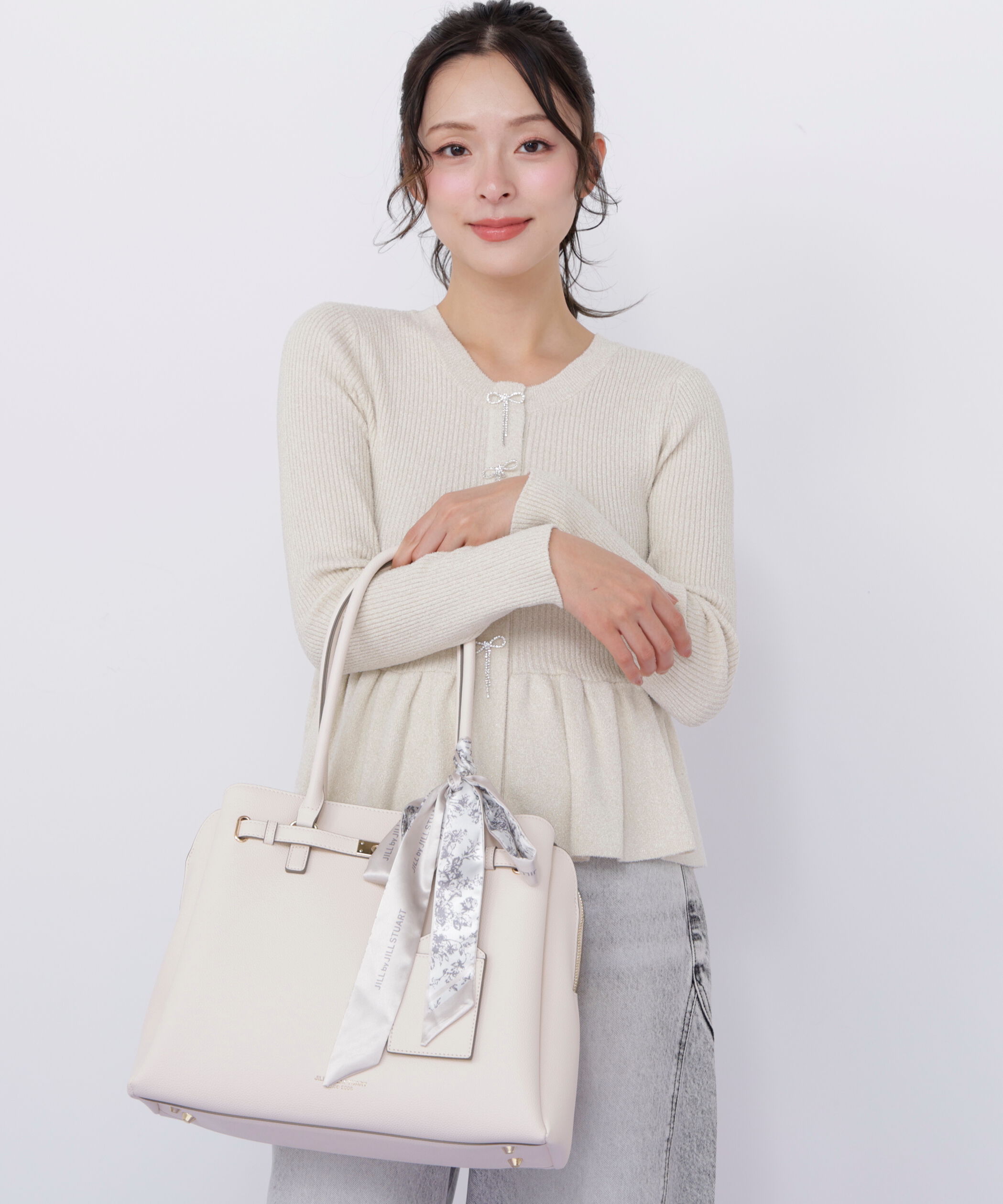  「スカーフ付きベルテッドトート」|その他|エクリュ