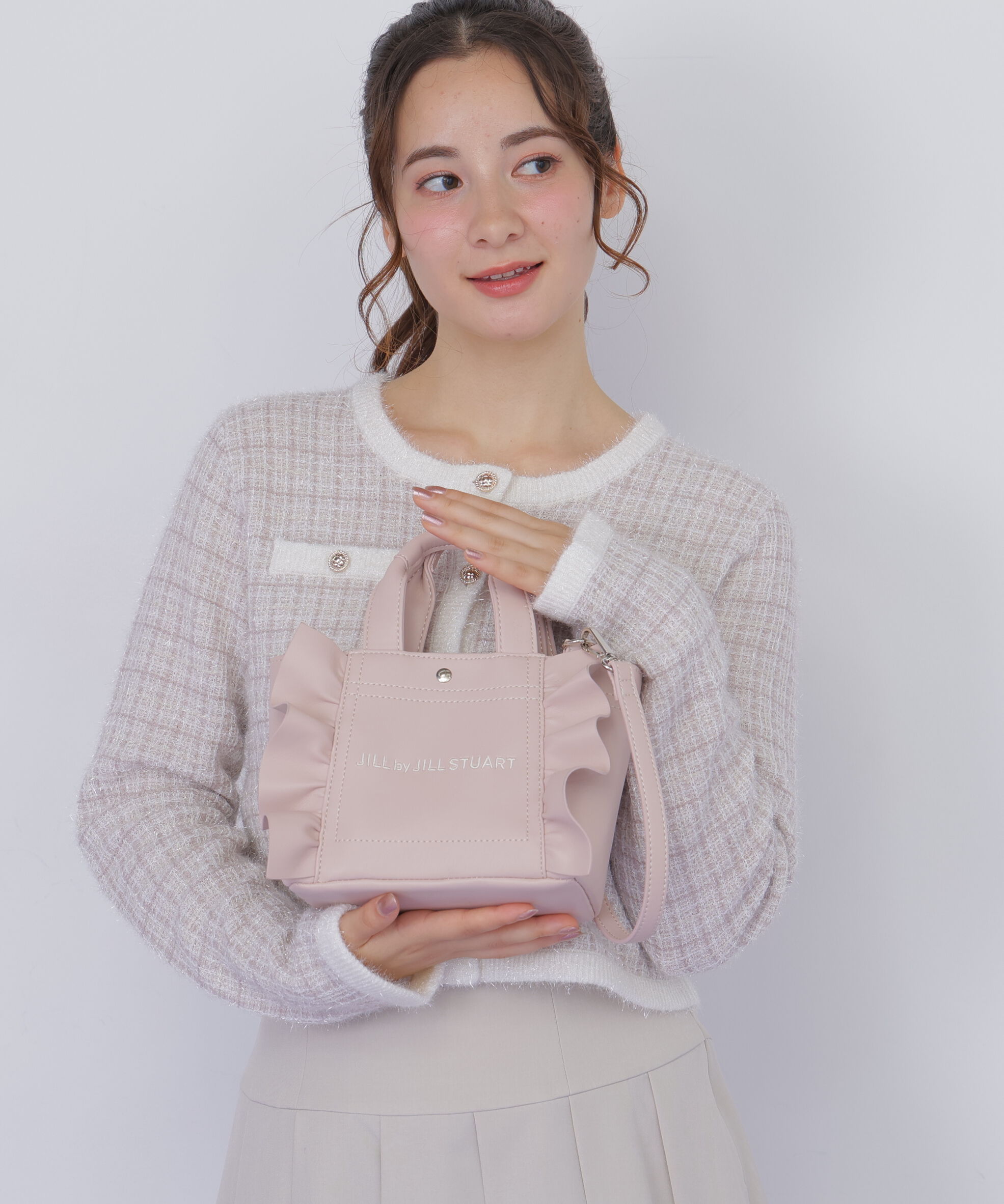  「＜フリルトートミニ＞フェイクレザー」|その他|ピンク