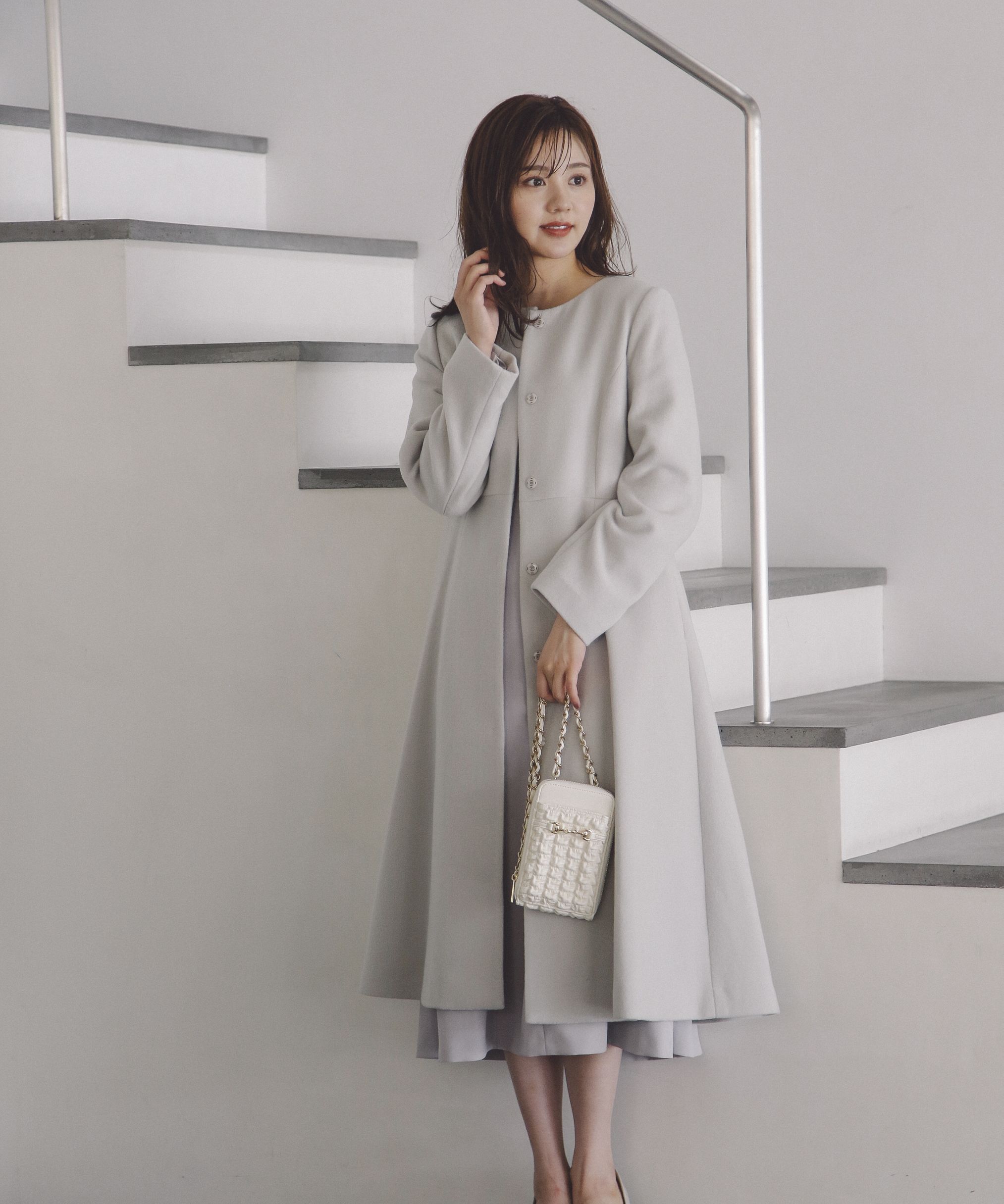 PROPORTION BODY DRESSING「ノーカラーフレアコート」|その他|