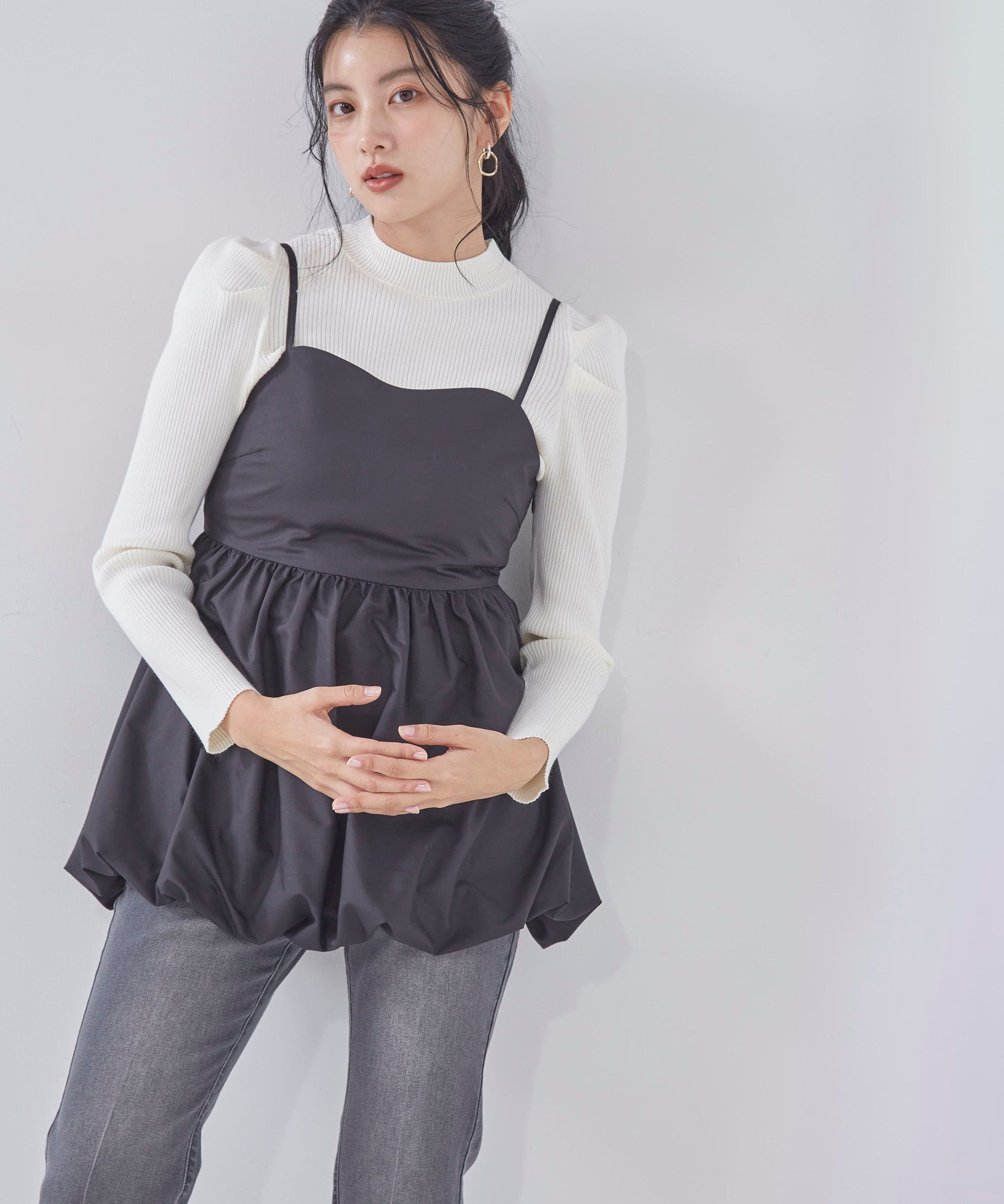 PROPORTION BODY DRESSING「パワーショルダーニット」|ニット・セーター|ホワイト