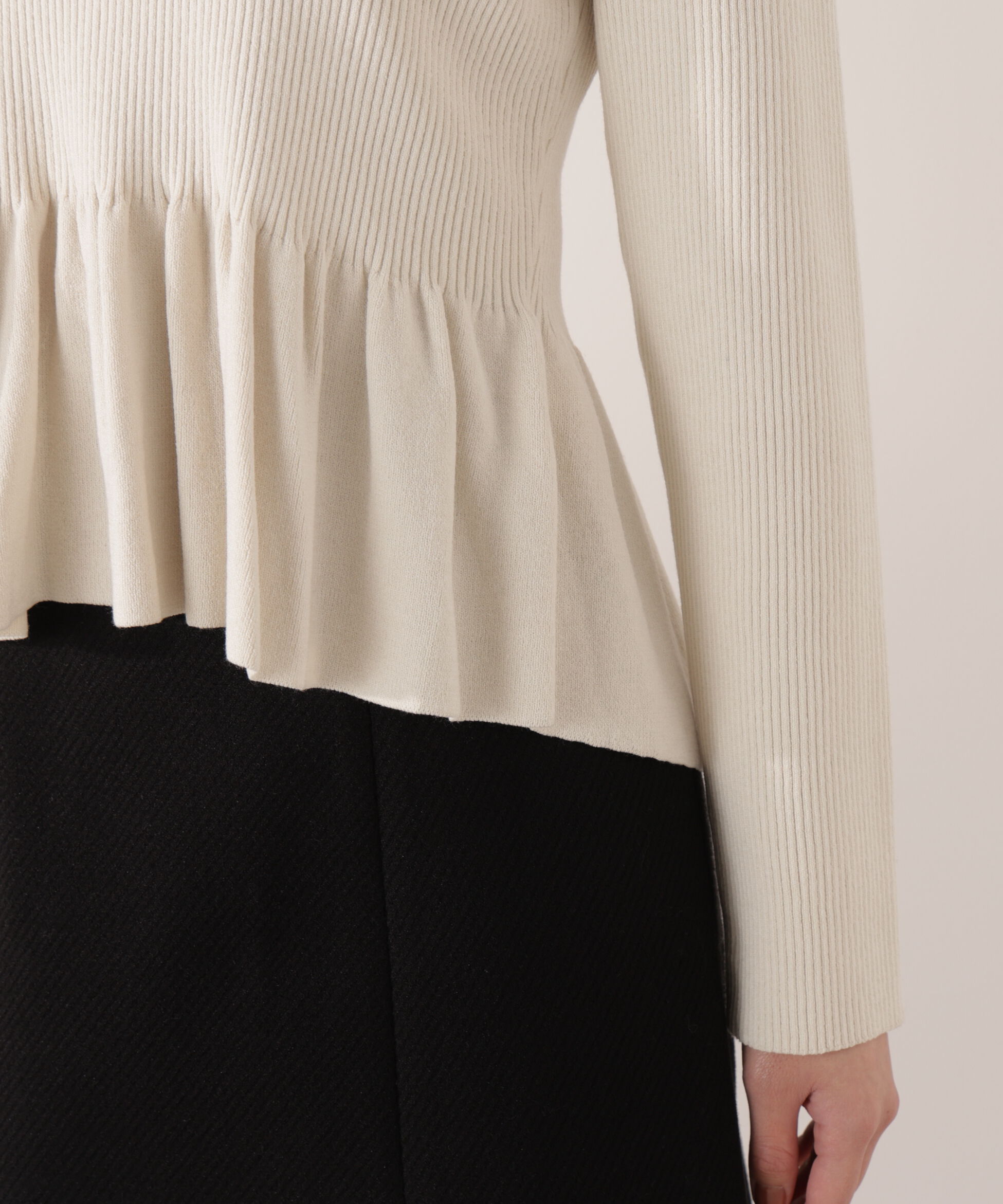 PROPORTION BODY DRESSING「＜ハンドウォッシャブル＞ペプラムポロニット 26SS」|ニット・セーター|