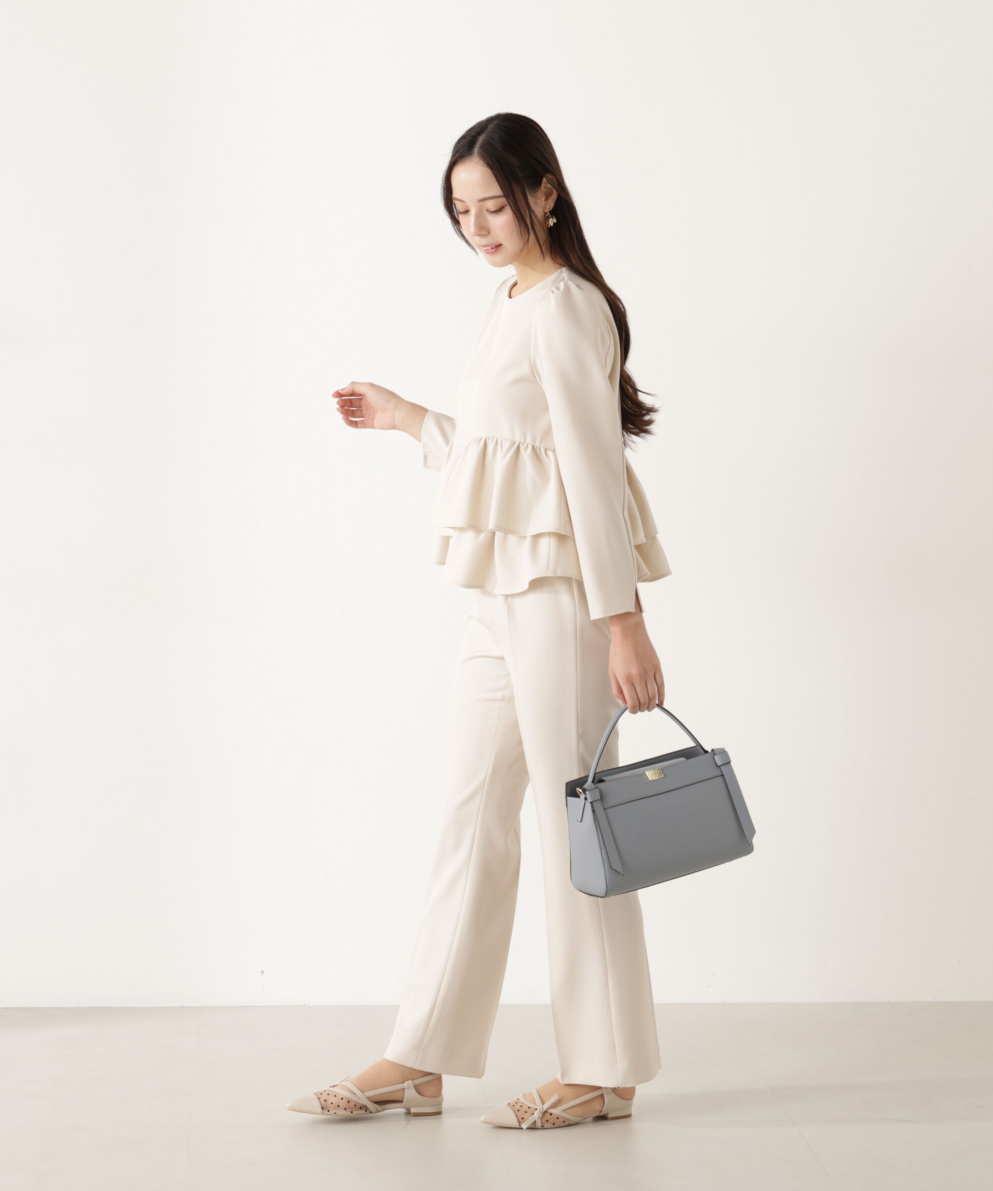 PROPORTION BODY DRESSING「＜ウォッシャブル＞ランダムヘムペプラムブラウス」|シャツ・ブラウス|