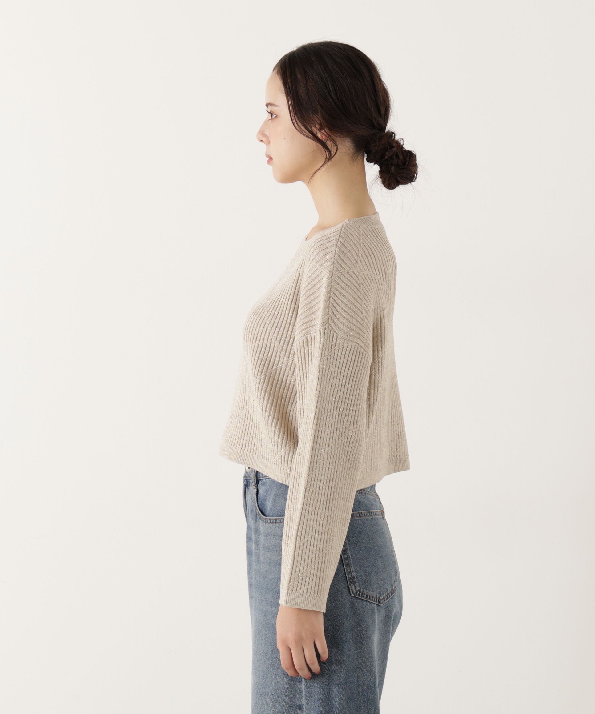 PROPORTION BODY DRESSING「ラメ入りアイレットボクシーニット」|ニット・セーター|