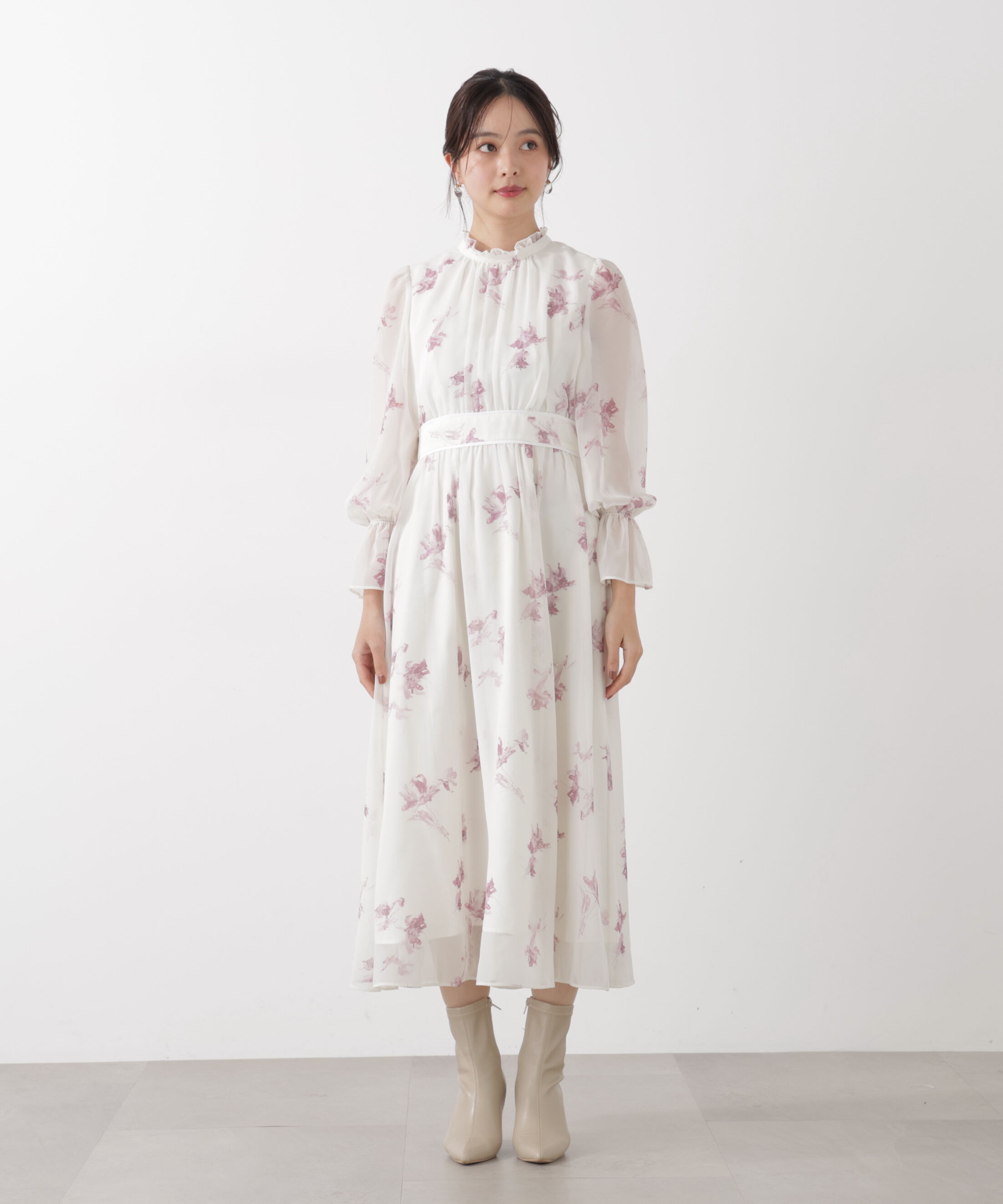 PROPORTION BODY DRESSING「花柄プリントギャザーワンピース」|ワンピース|